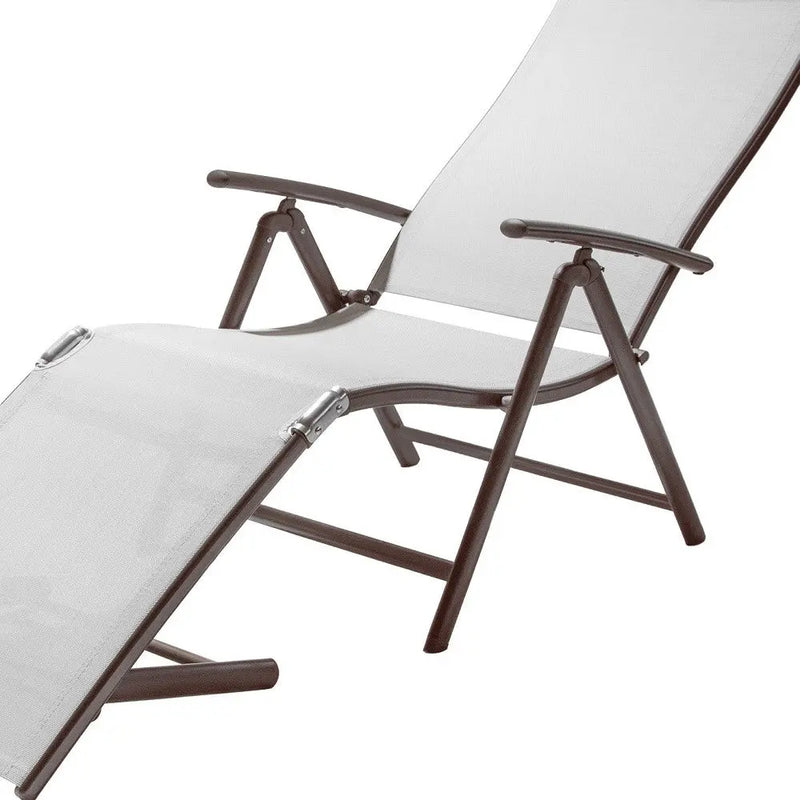 Set of Four Light Gray Steel Outdoor Folding Chaise Lounges Homeroots Outdoor