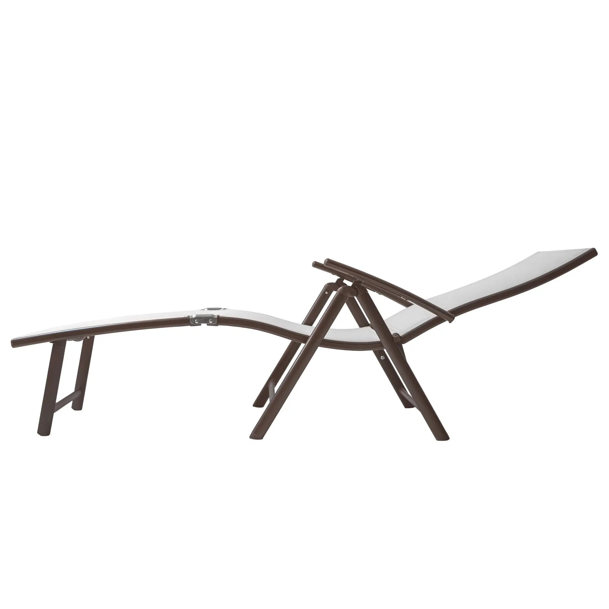 Set of Four Light Gray Steel Outdoor Folding Chaise Lounges Homeroots Outdoor