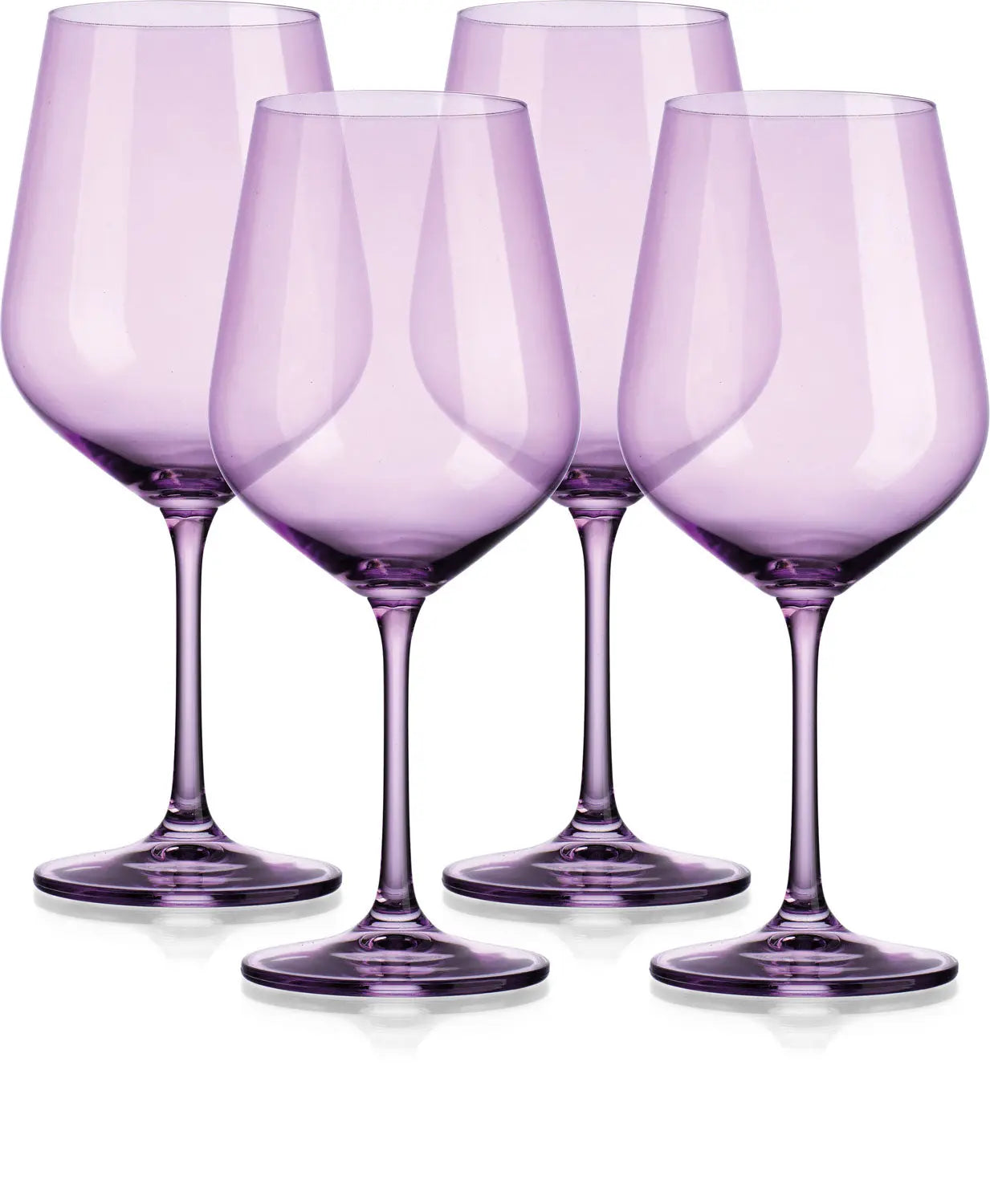 Set of Four Purple Crystal Balloon Bowl Stemmed Red Wine Glass Homeroots Kitchen & Dining