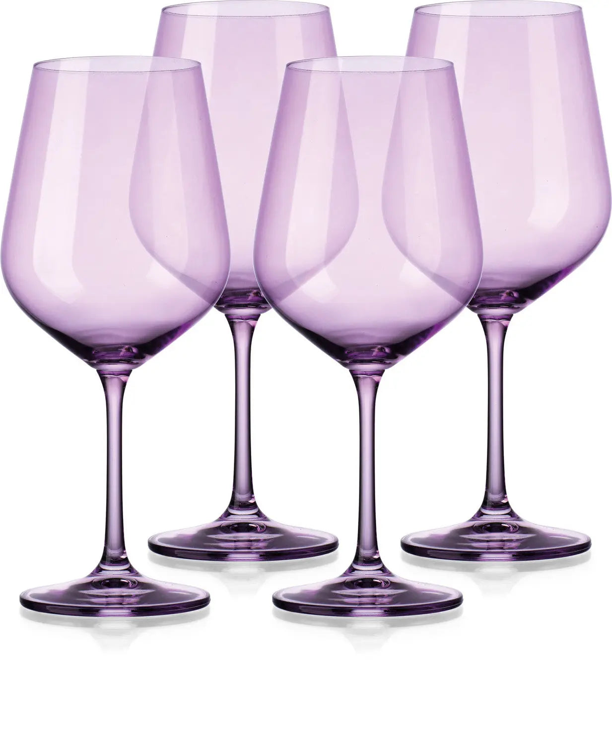 Set of Four Purple Crystal Balloon Bowl Stemmed Red Wine Glass Homeroots Kitchen & Dining