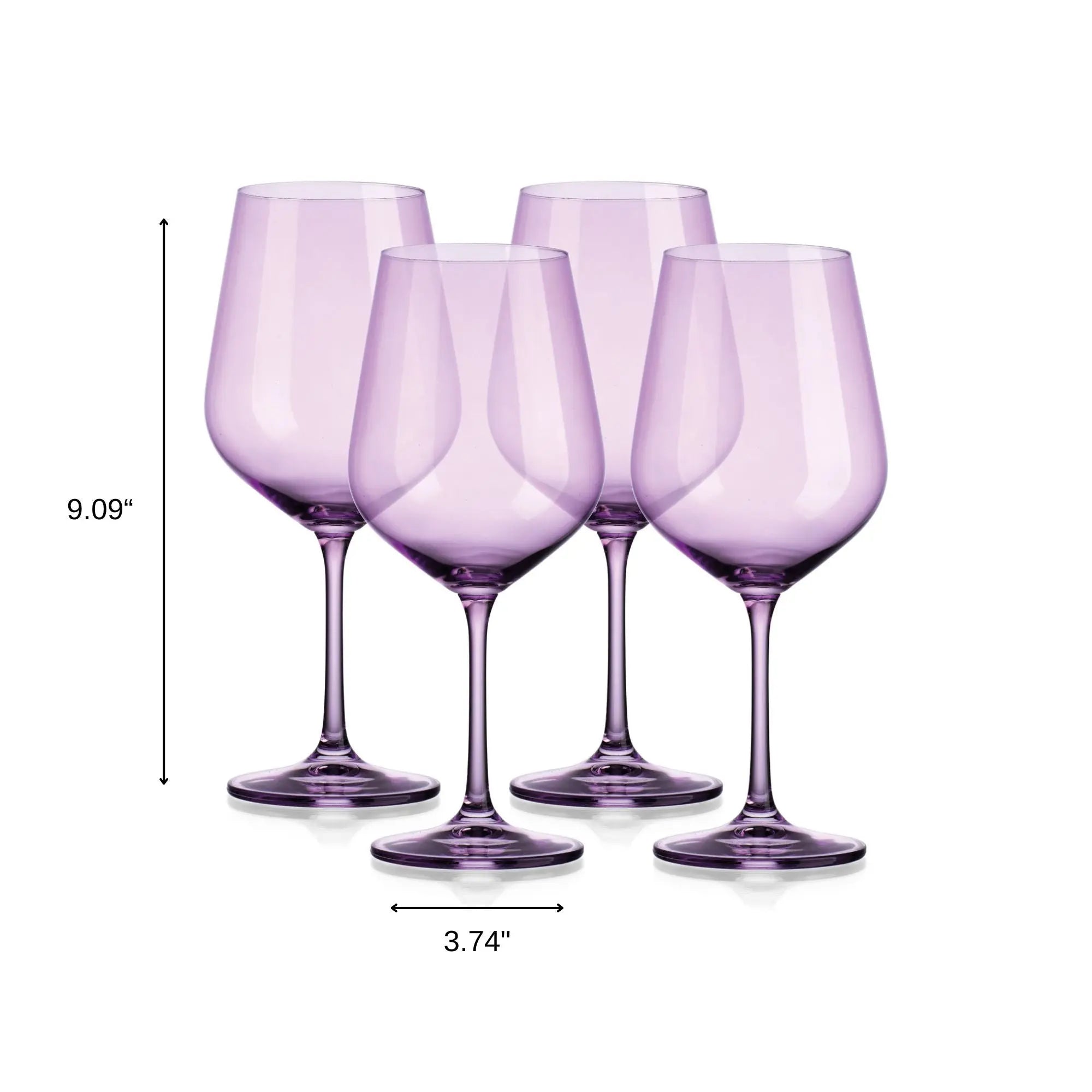 Set of Four Purple Crystal Balloon Bowl Stemmed Red Wine Glass Homeroots Kitchen & Dining