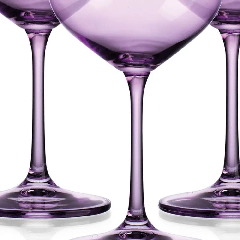 Set of Four Purple Crystal Balloon Bowl Stemmed Red Wine Glass Homeroots Kitchen & Dining
