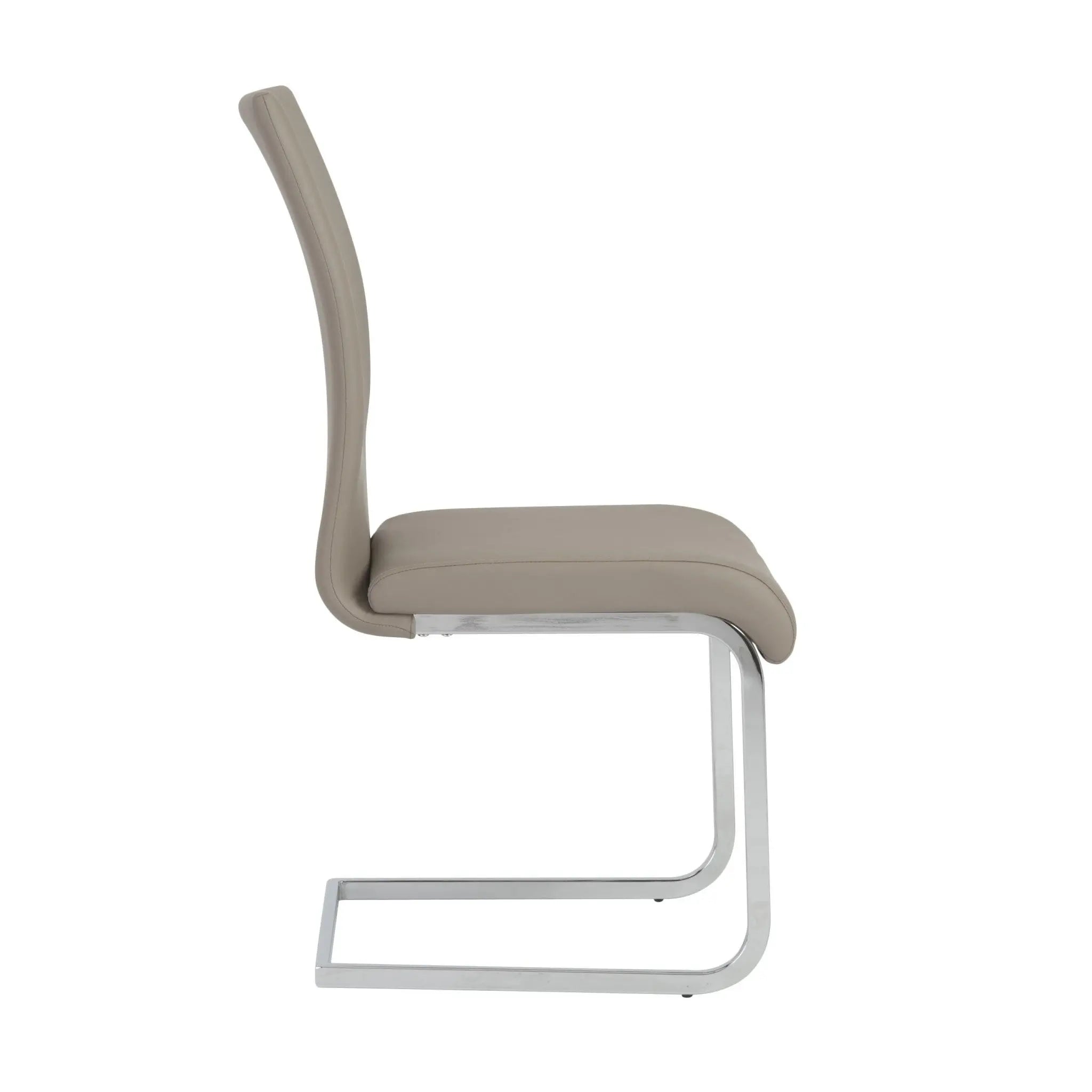 Set of Four Taupe and Silver Upholstered Leather Dining Side Chairs Homeroots Kitchen & Dining