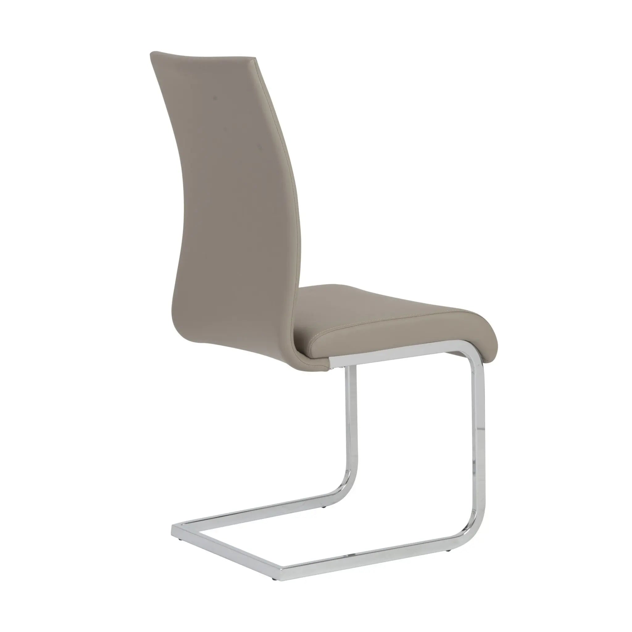 Set of Four Taupe and Silver Upholstered Leather Dining Side Chairs Homeroots Kitchen & Dining