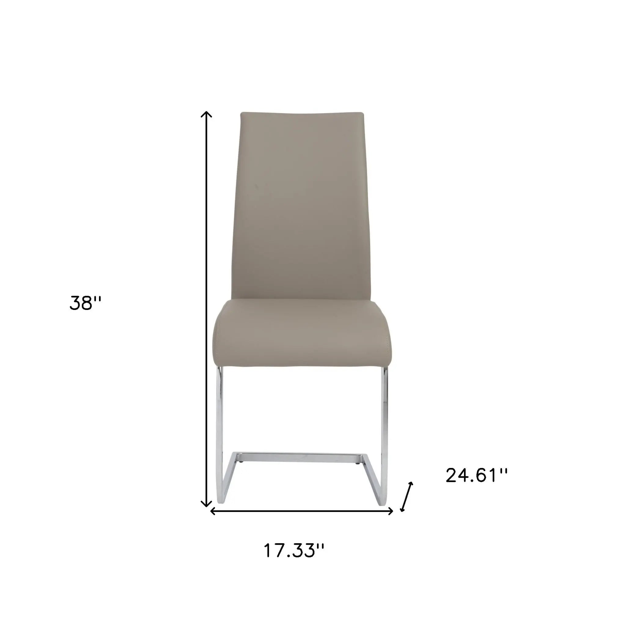 Set of Four Taupe and Silver Upholstered Leather Dining Side Chairs Homeroots Kitchen & Dining