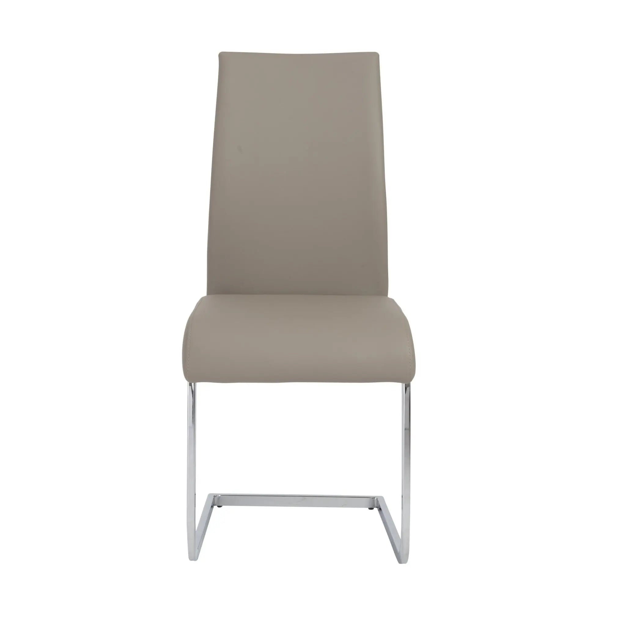 Set of Four Taupe and Silver Upholstered Leather Dining Side Chairs Homeroots Kitchen & Dining