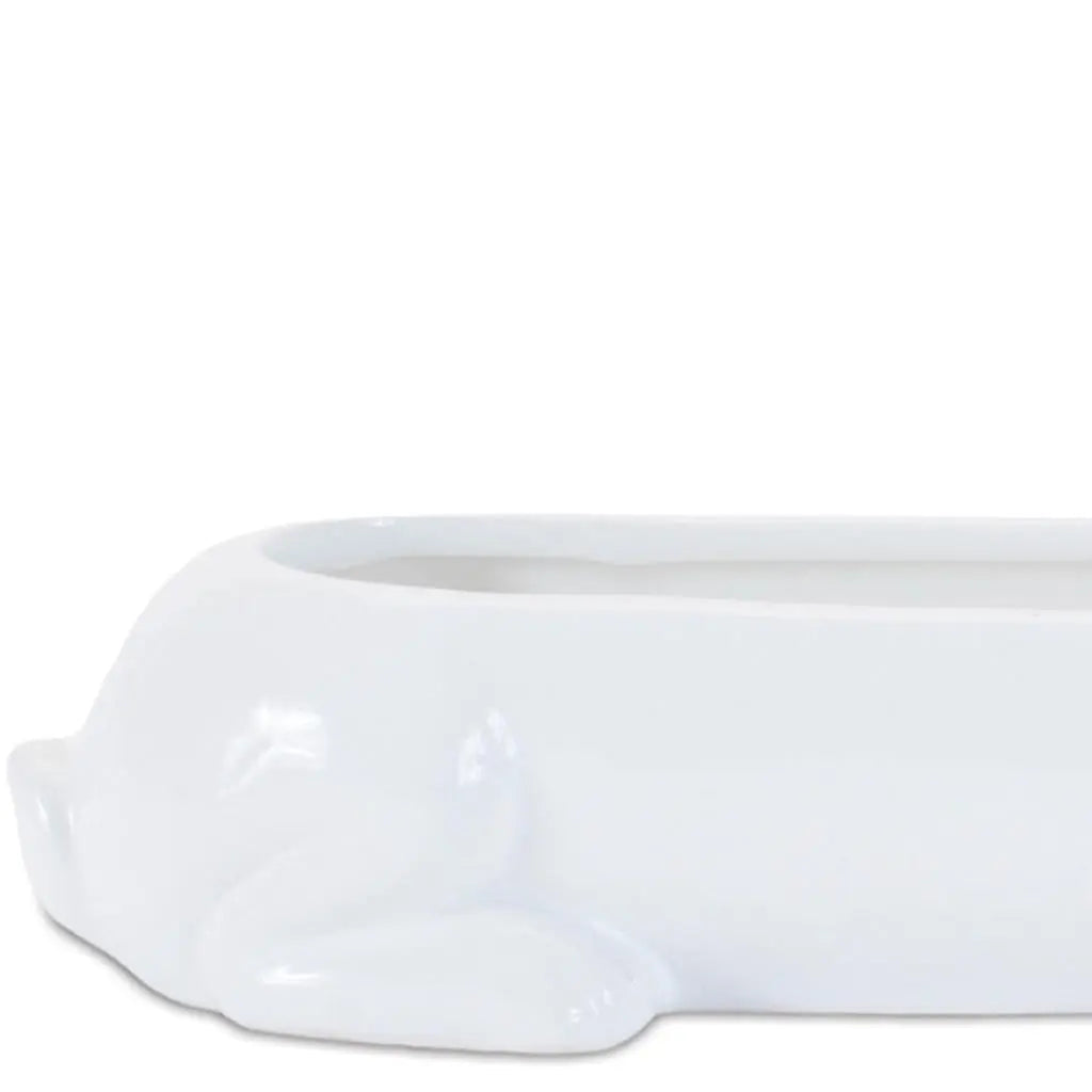 Set of Four White Ceramic Rabbit Garden Accents Accessories Homeroots Outdoor