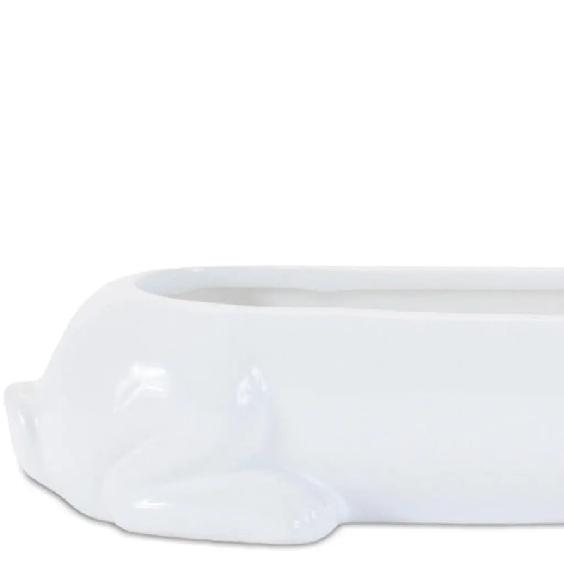 Set of Four White Ceramic Rabbit Garden Accents Accessories Homeroots Outdoor