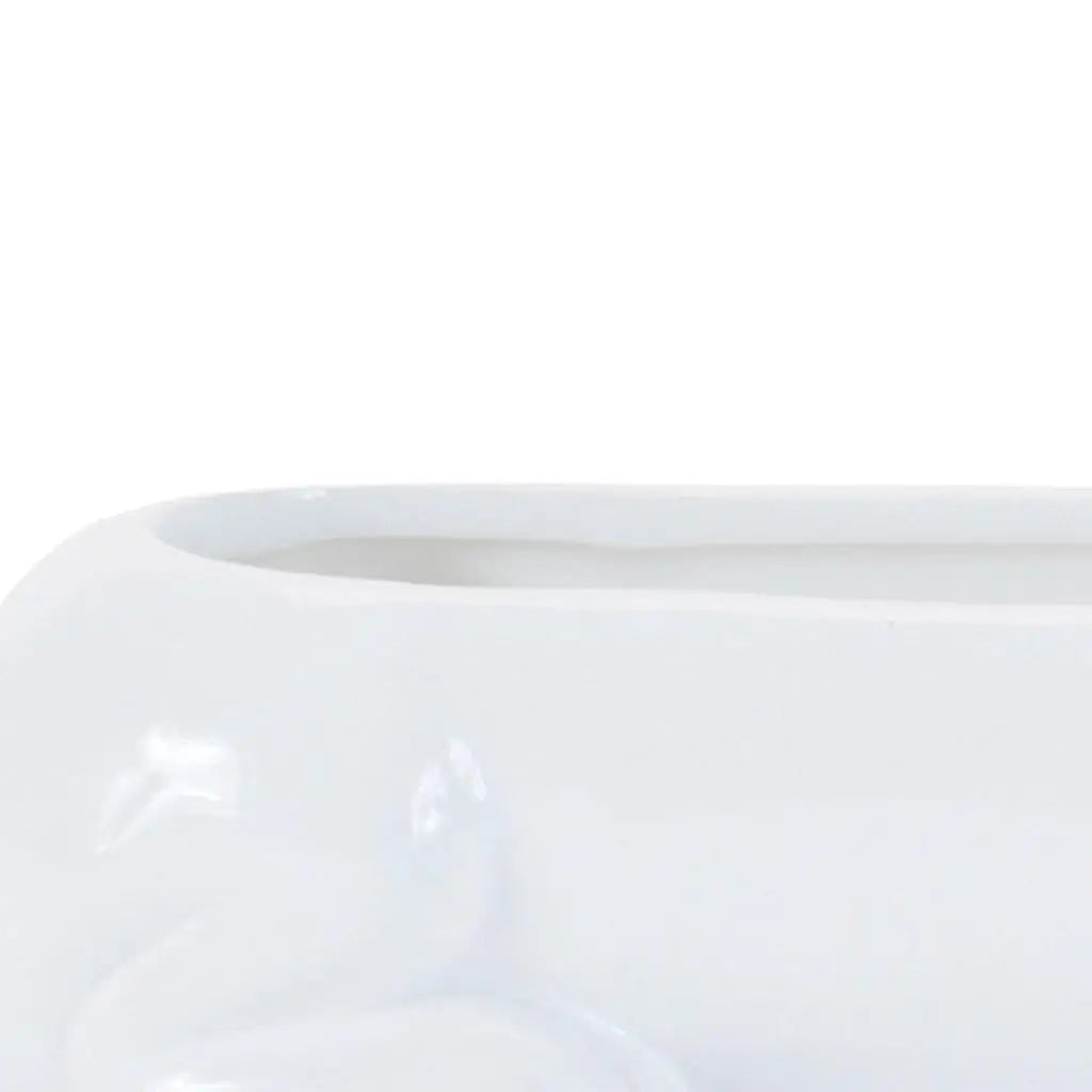 Set of Four White Ceramic Rabbit Garden Accents Accessories Homeroots Outdoor
