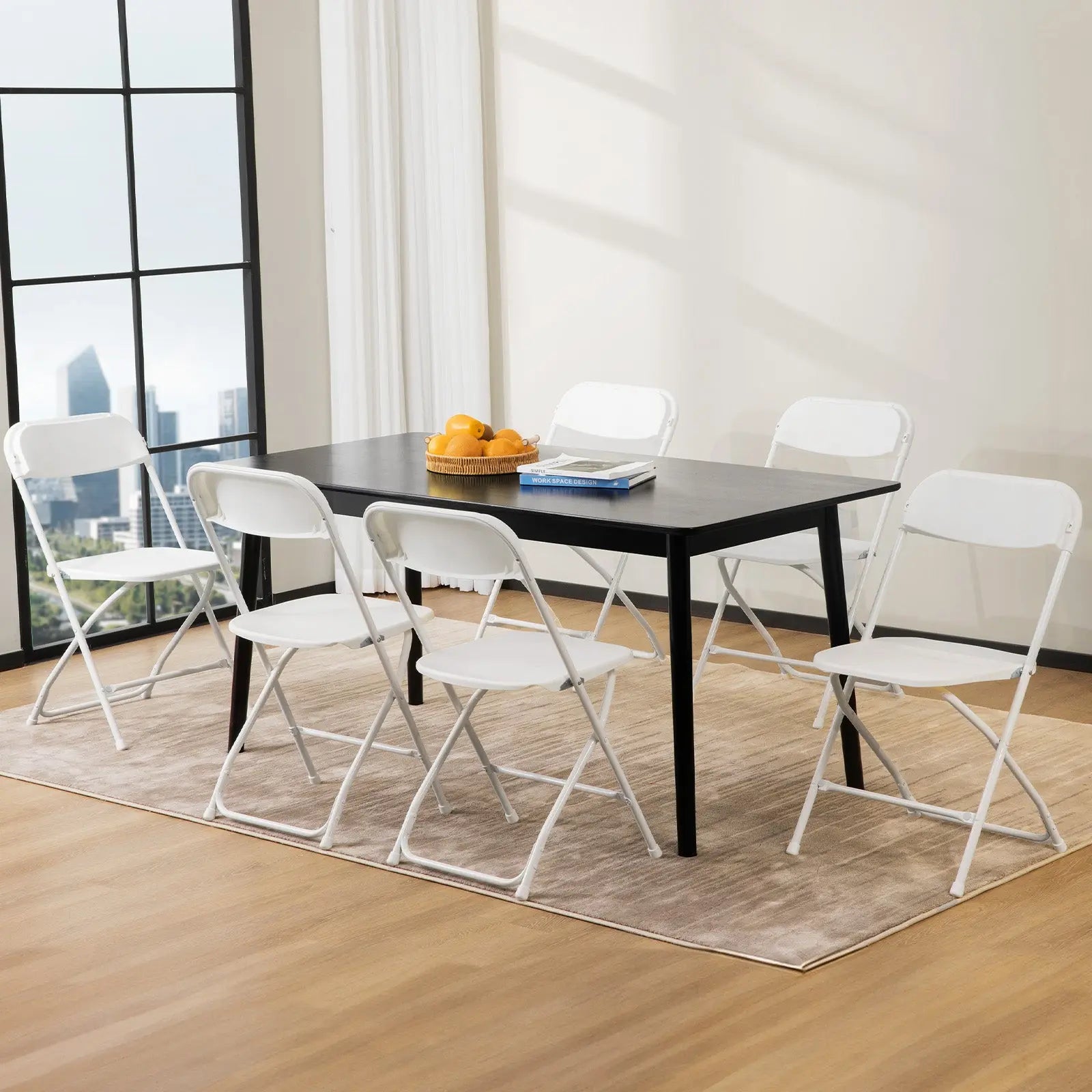 Set of Four White Metal Outdoor Folding Stacking Dining Chairs Homeroots Outdoor