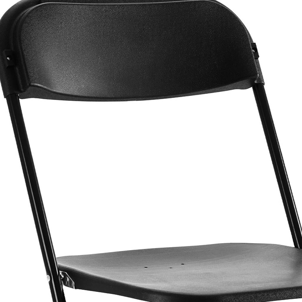 Set of Six Black Metal Outdoor Folding Stacking Dining Chairs Homeroots Outdoor