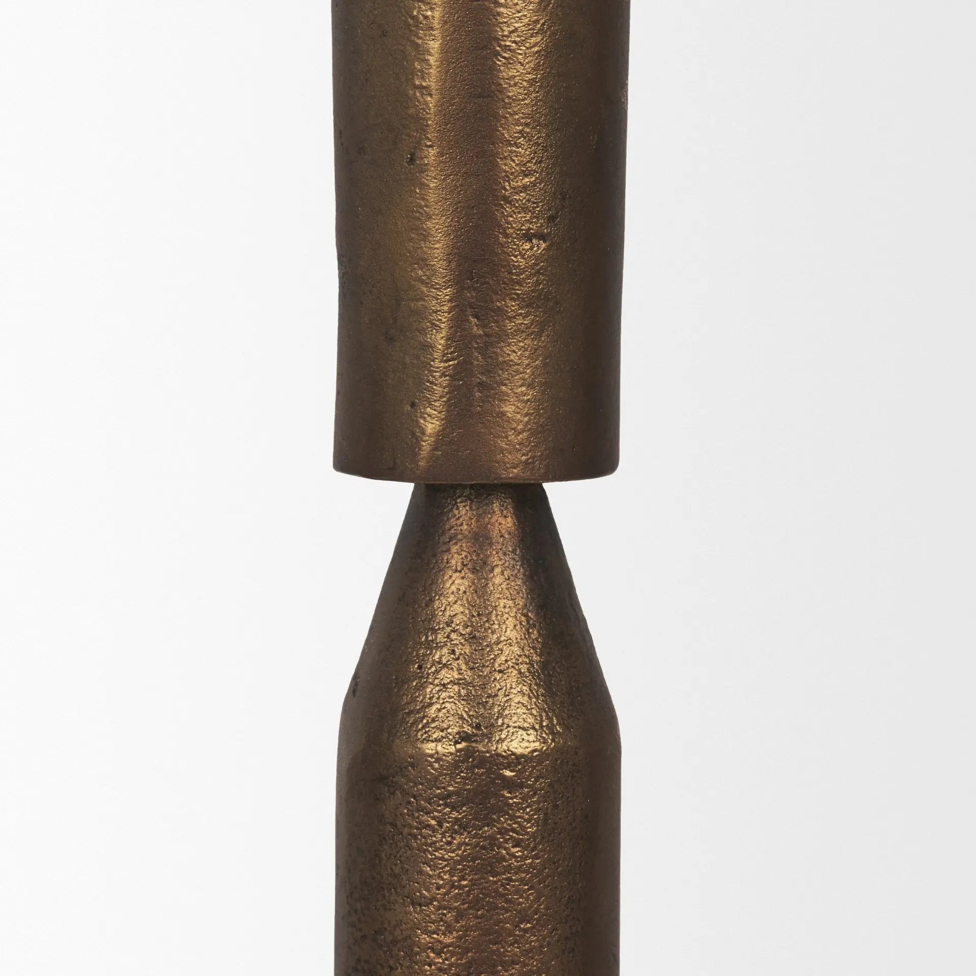 Set of Three Antiqued Brass Metal Tabletop Taper Candlesticks Homeroots Home Decor