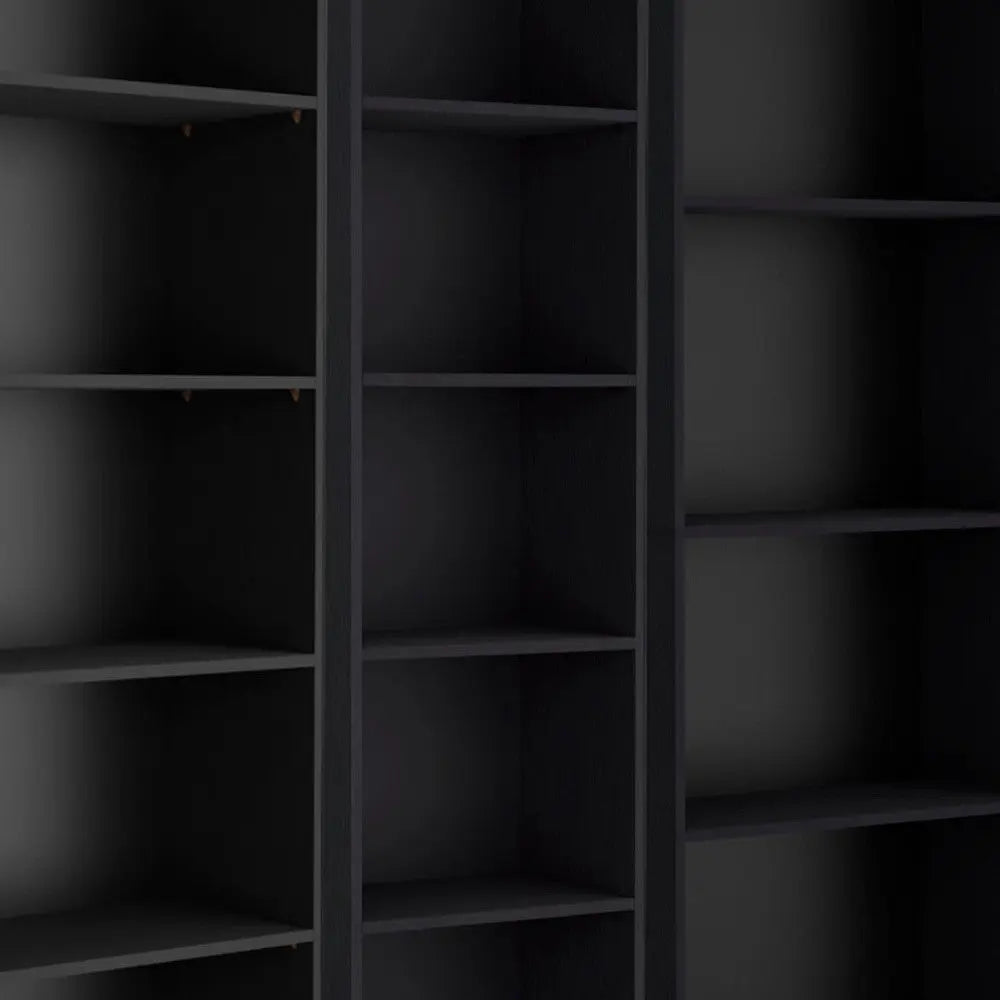 Set of Three Black Five Tier Bookcase Homeroots Office