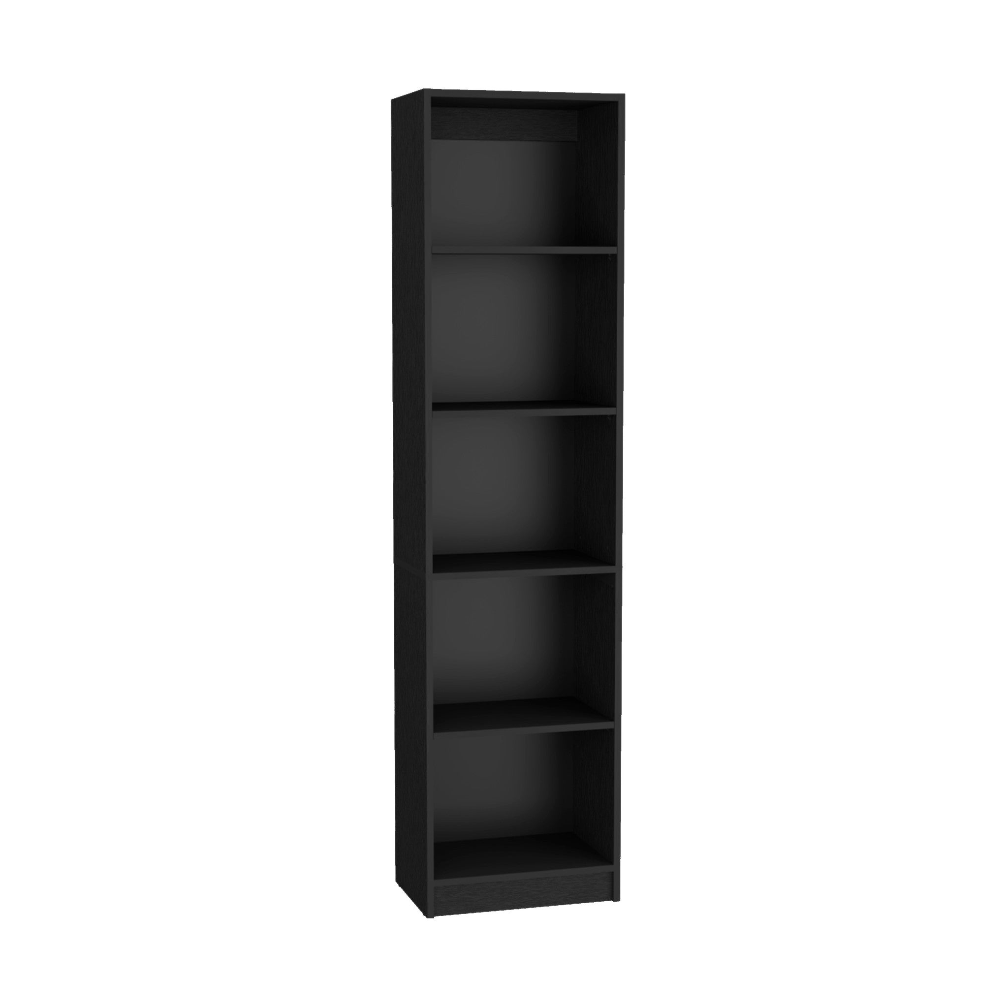 Set of Three Black Five Tier Bookcases with Two Doors - GreatEagleInc