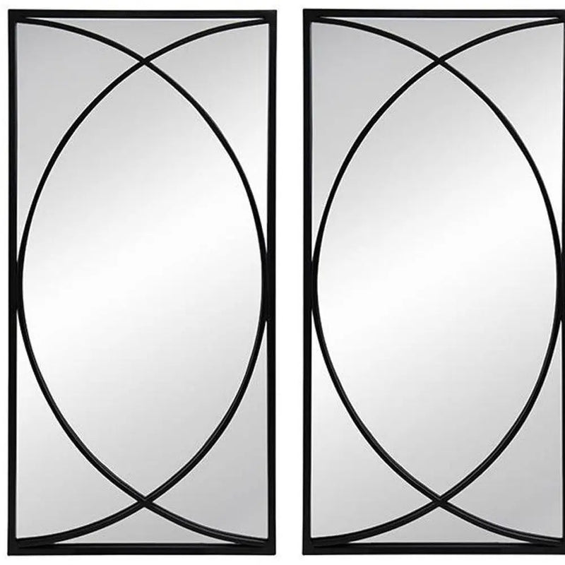 Set of Three Black Iron Framed Accent Mirror Homeroots Bed & Bath