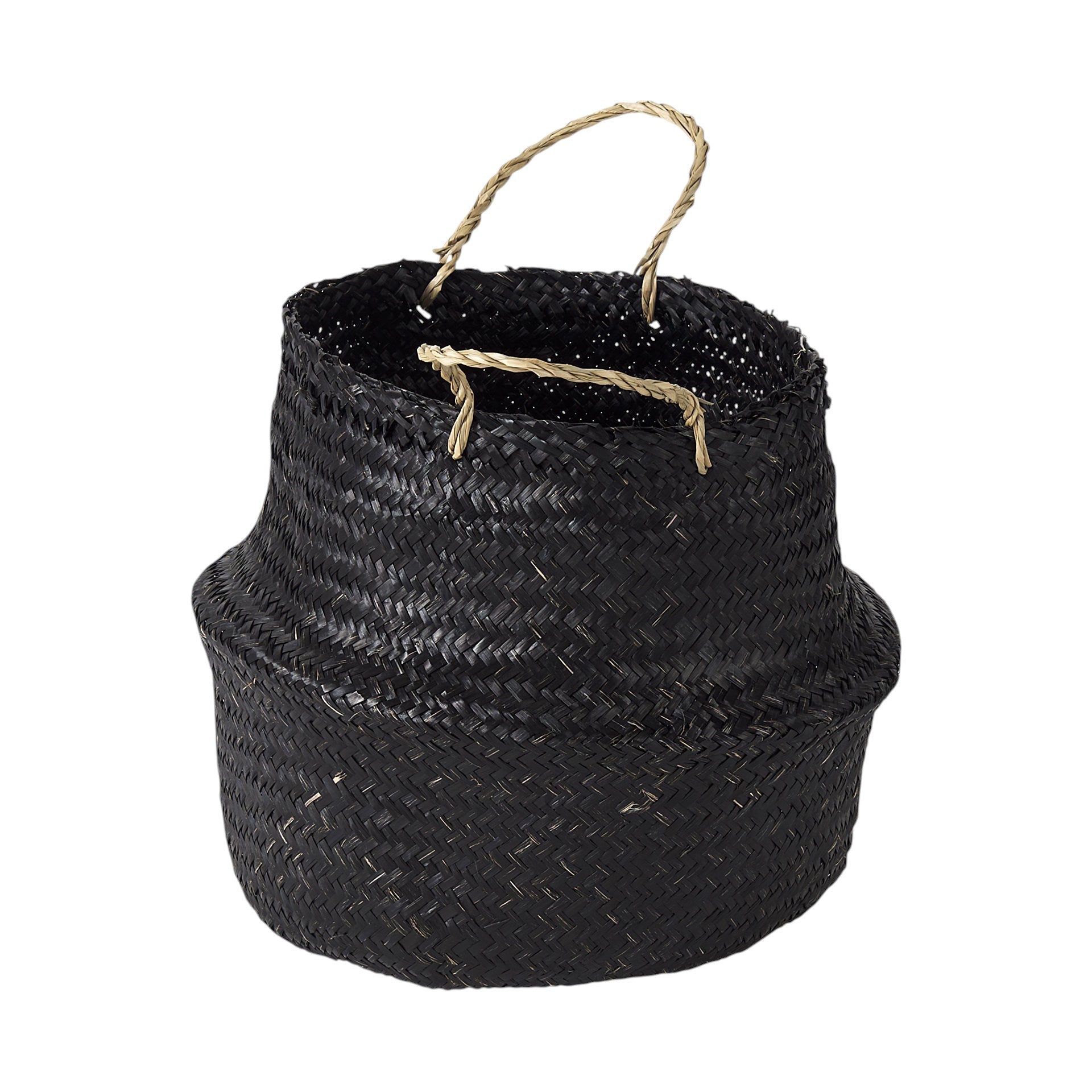 Set of Three Black Wicker Basket - GreatEagleInc