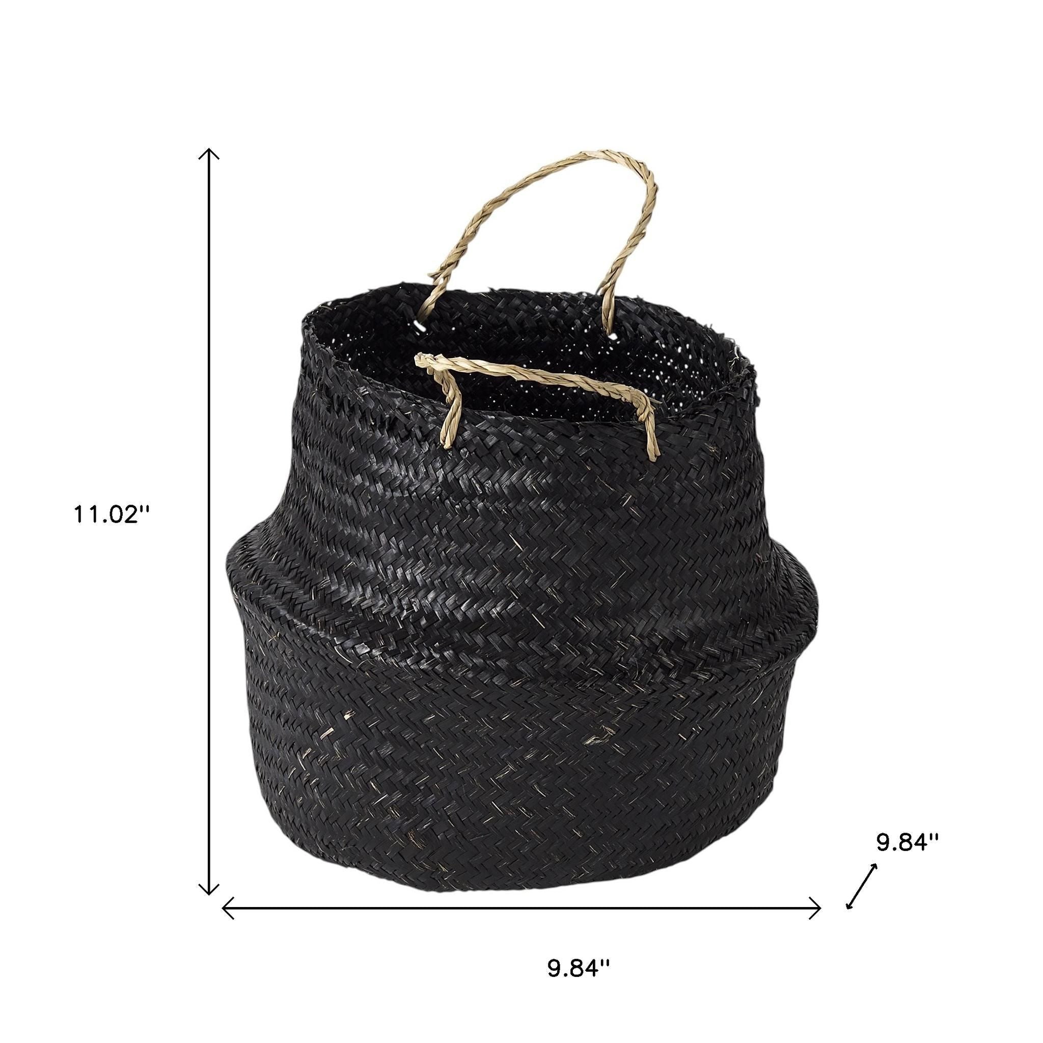 Set of Three Black Wicker Basket - GreatEagleInc