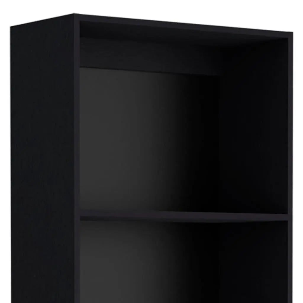 Set of Three Black Wood Five Tier Bookcase Homeroots Office