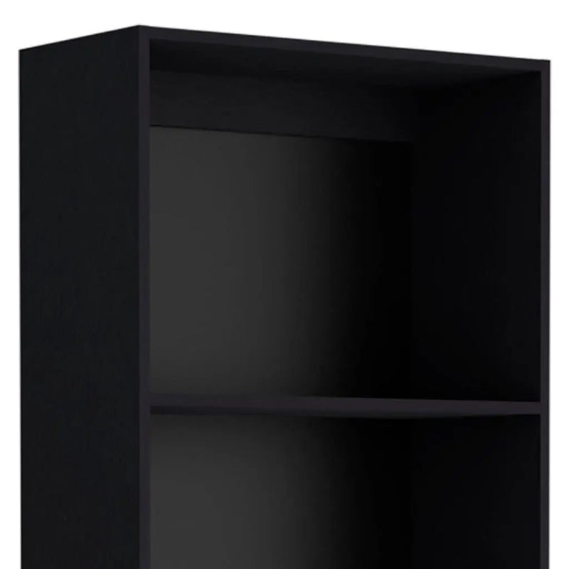 Set of Three Black Wood Five Tier Bookcase Homeroots Office