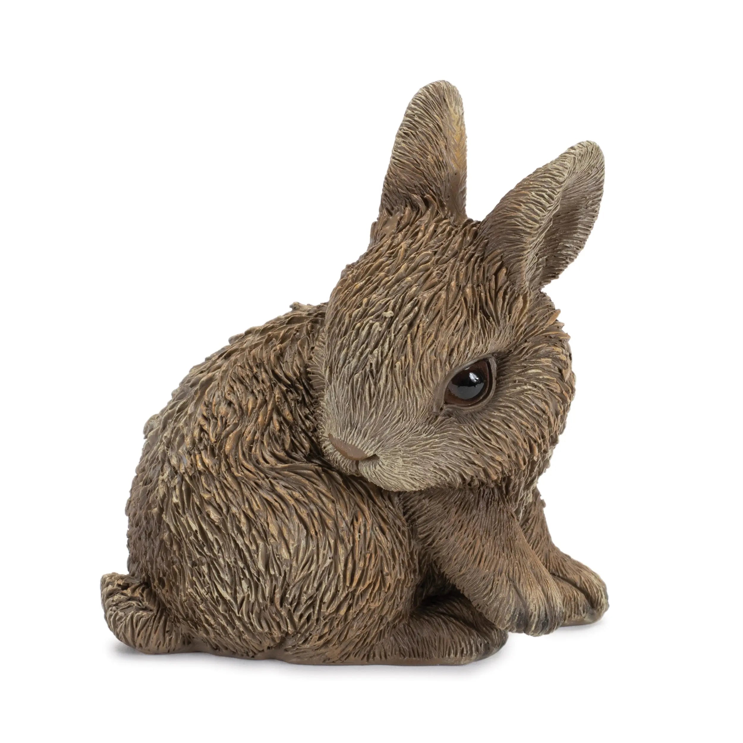 Set of Three Brown Resin Bunny Outdoor Statues Homeroots Outdoor