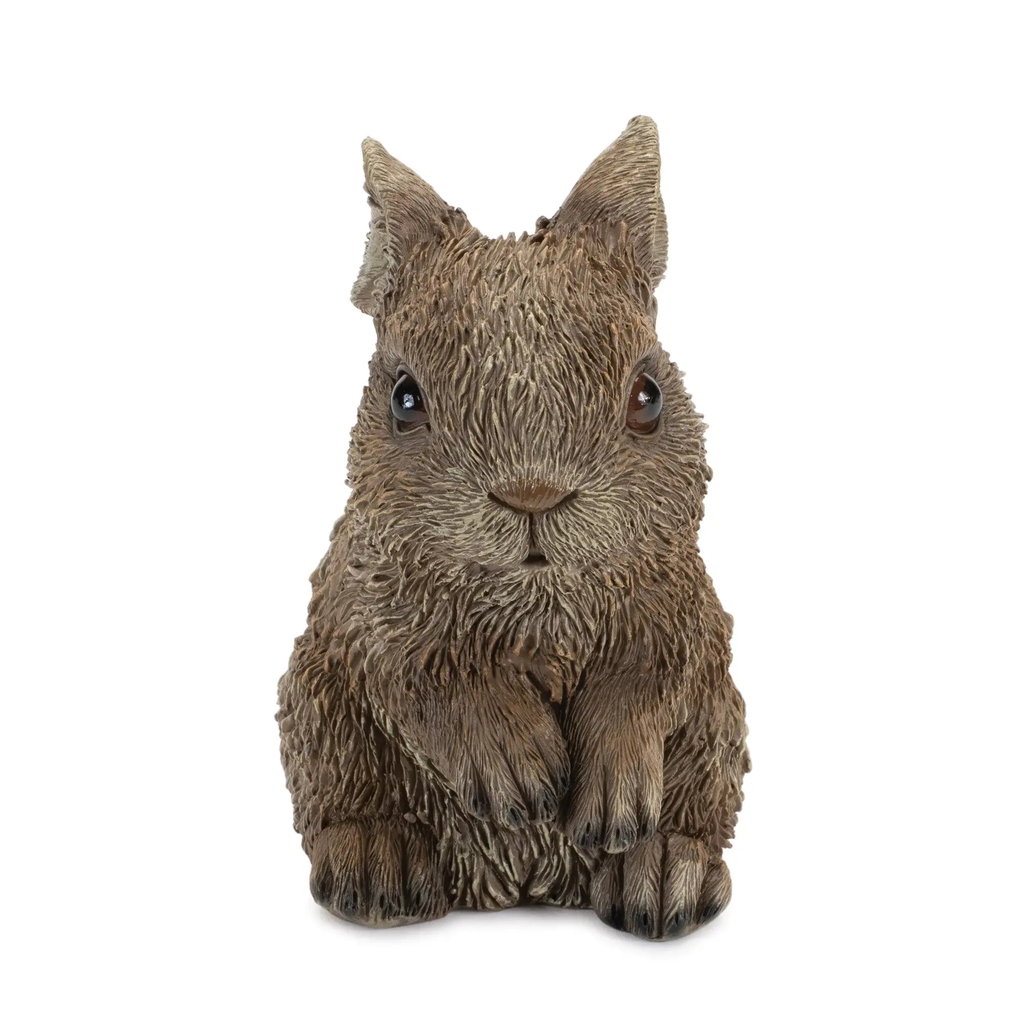 Set of Three Brown Resin Bunny Outdoor Statues Homeroots Outdoor