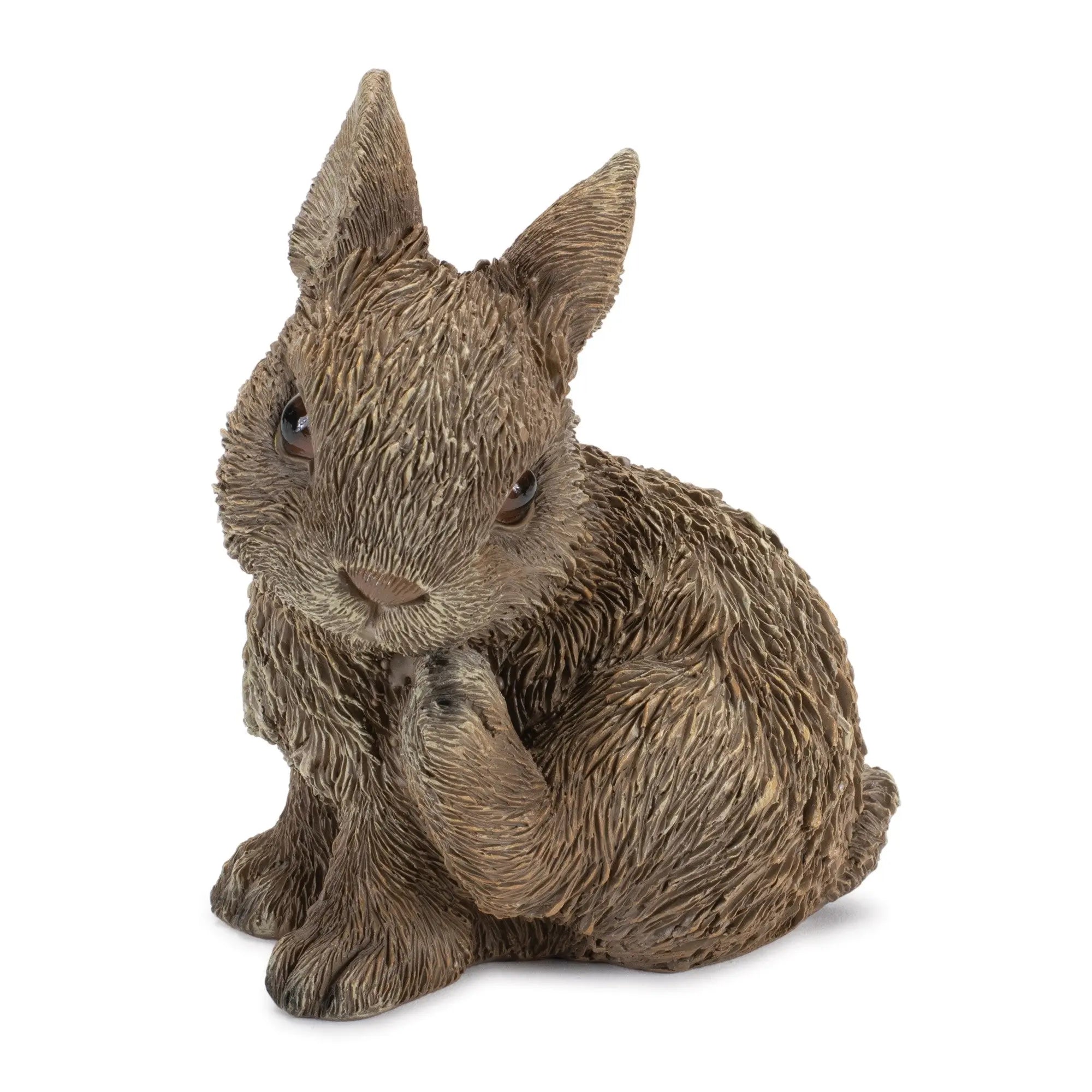 Set of Three Brown Resin Bunny Outdoor Statues Homeroots Outdoor