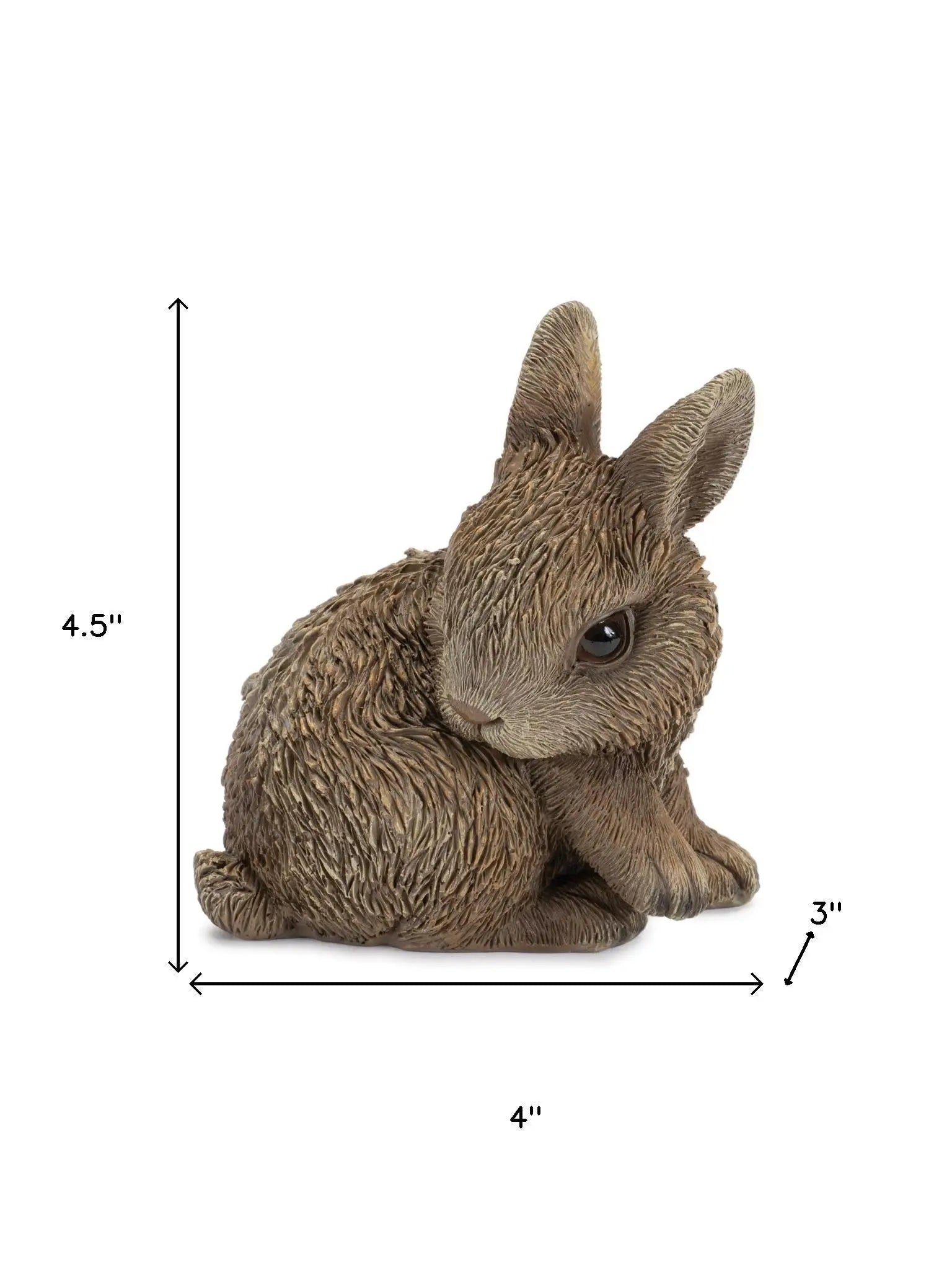 Set of Three Brown Resin Bunny Outdoor Statues Homeroots Outdoor
