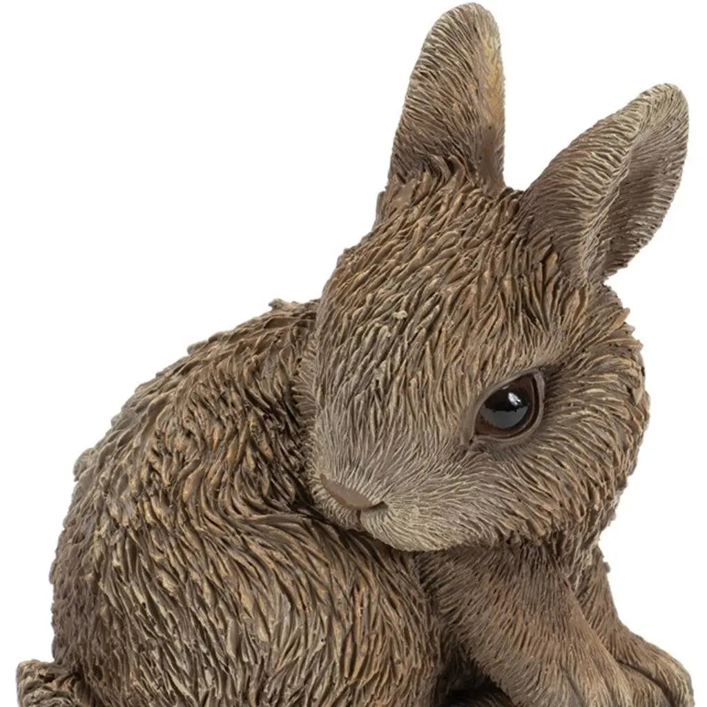 Set of Three Brown Resin Bunny Outdoor Statues Homeroots Outdoor
