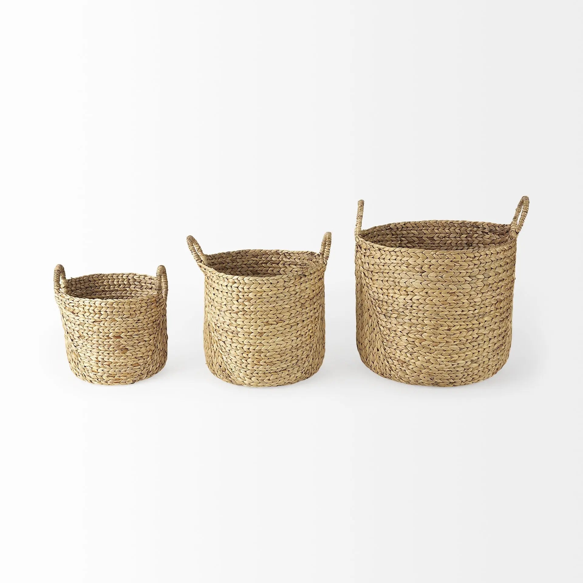 Set of Three Brown Wicker Basket - GreatEagleInc