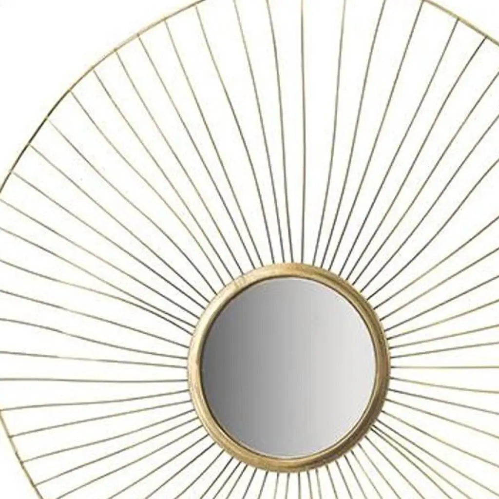Set of Three Gold Iron Sunburst Framed Accent Mirror Homeroots Bed & Bath