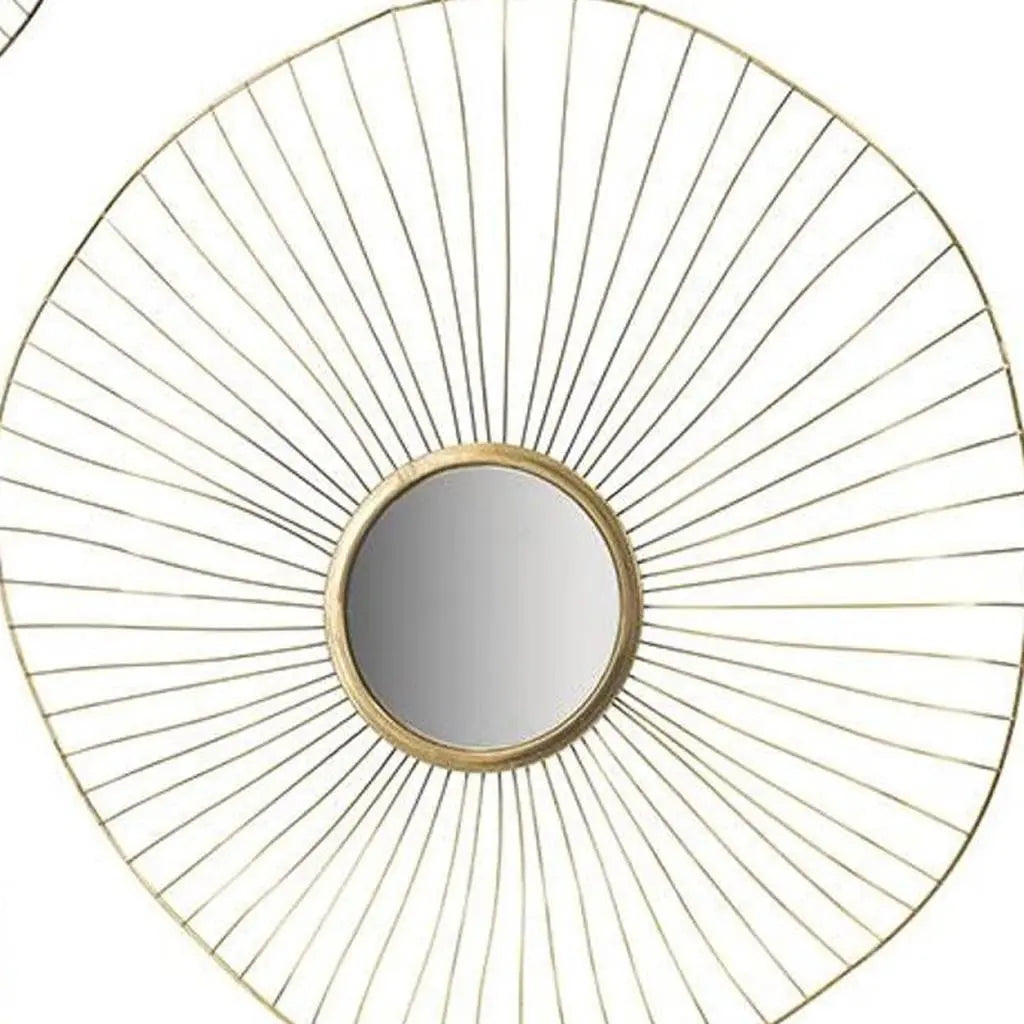 Set of Three Gold Iron Sunburst Framed Accent Mirror Homeroots Bed & Bath