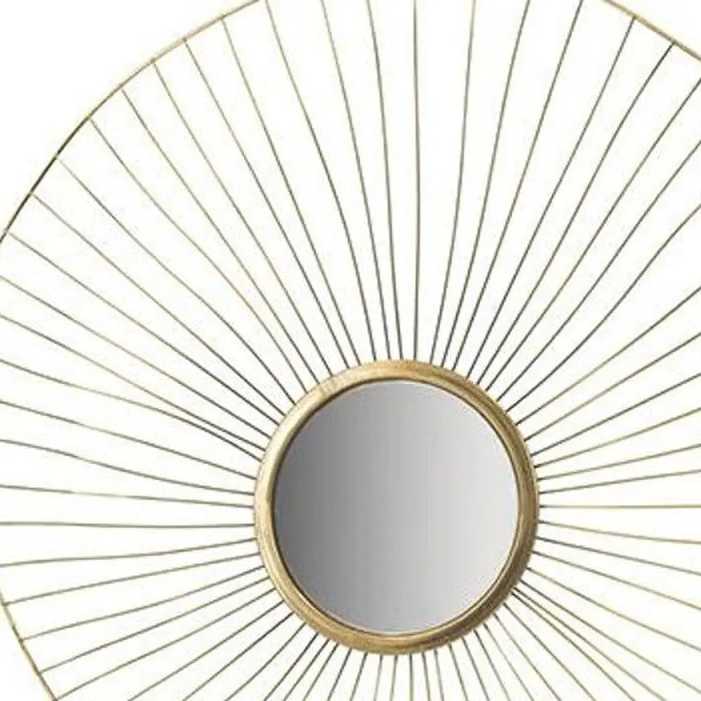 Set of Three Gold Iron Sunburst Framed Accent Mirror Homeroots Bed & Bath