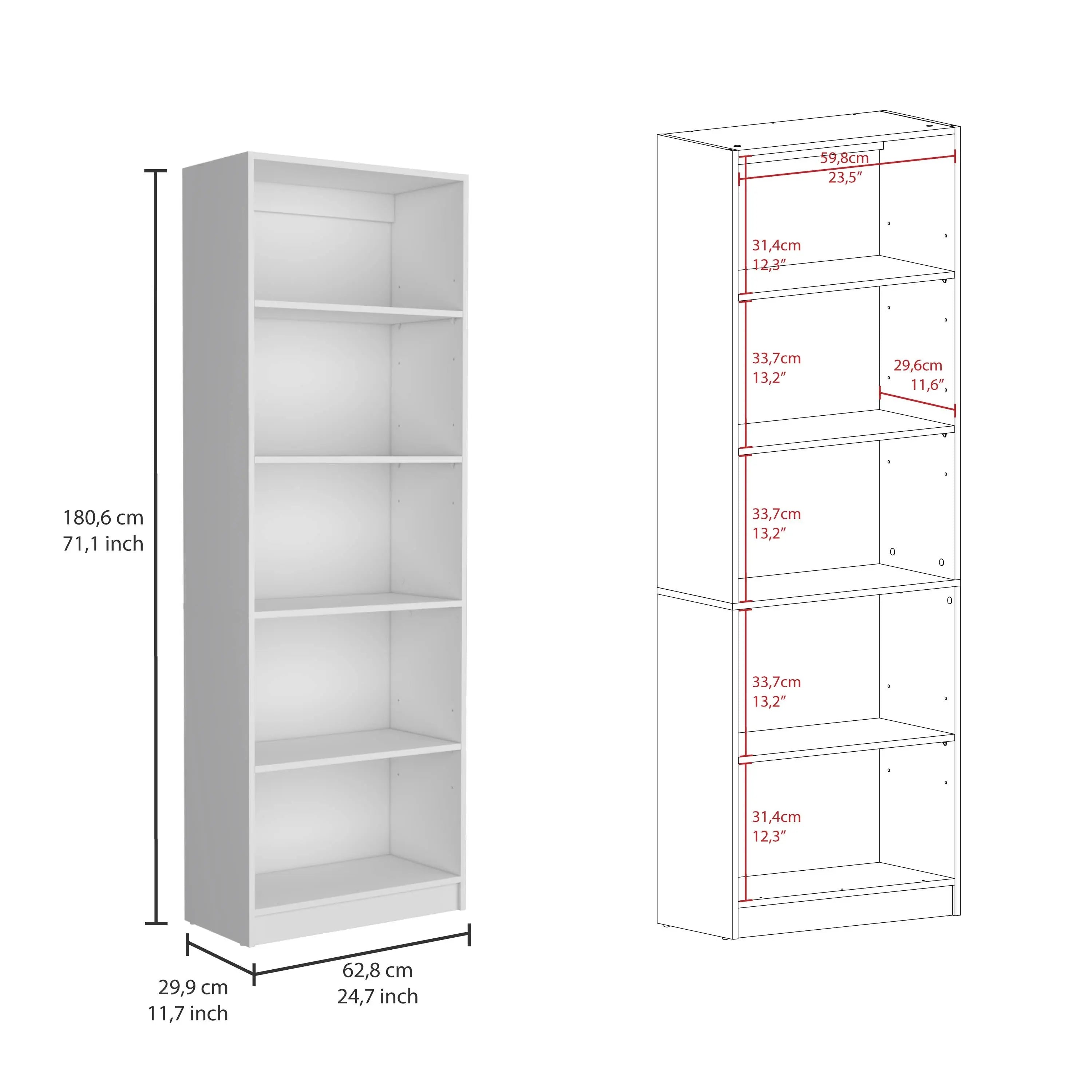 Set of Three White Wood Five Tier Modular Bookcase Homeroots Office