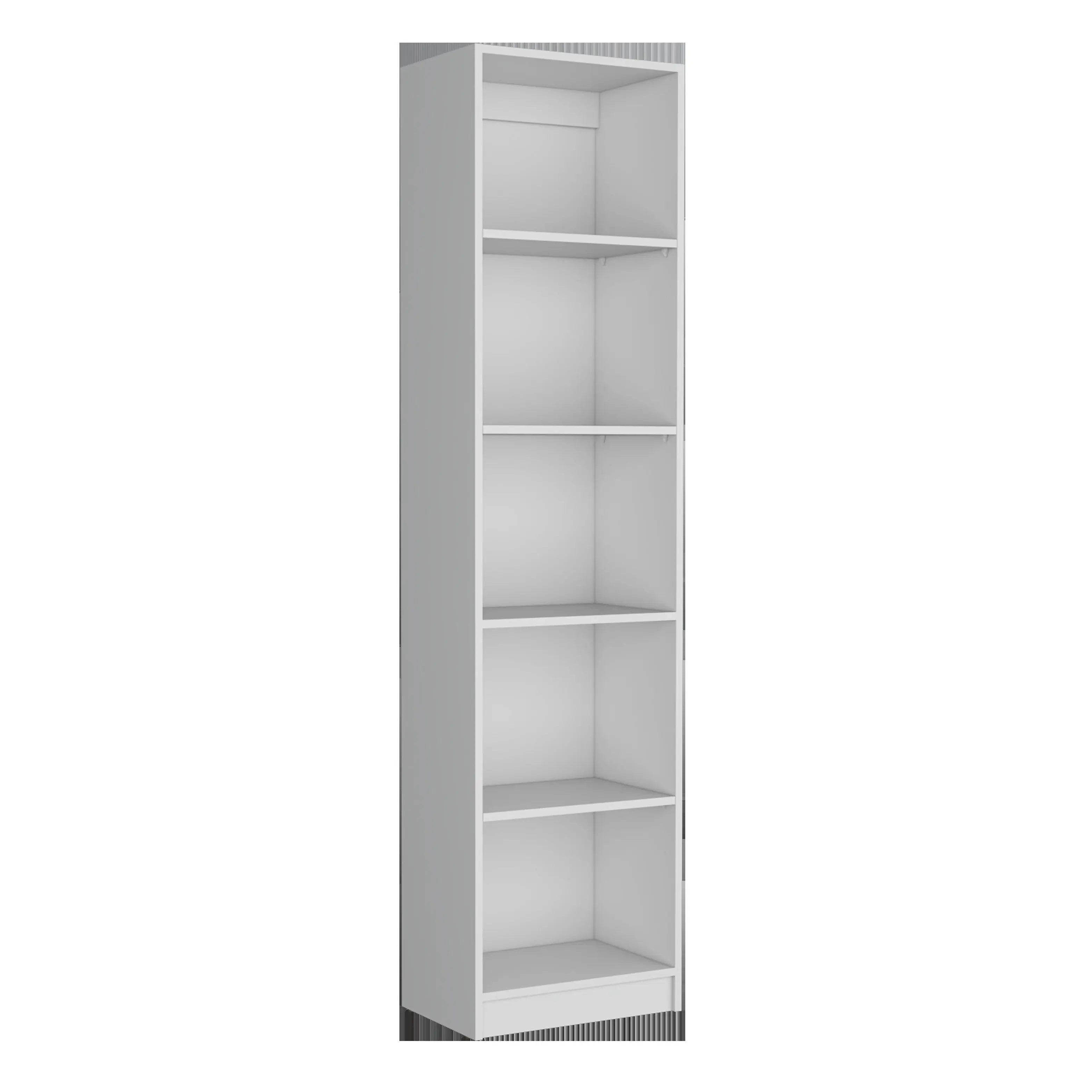 Set of Three White Wood Five Tier Modular Bookcase Homeroots Office