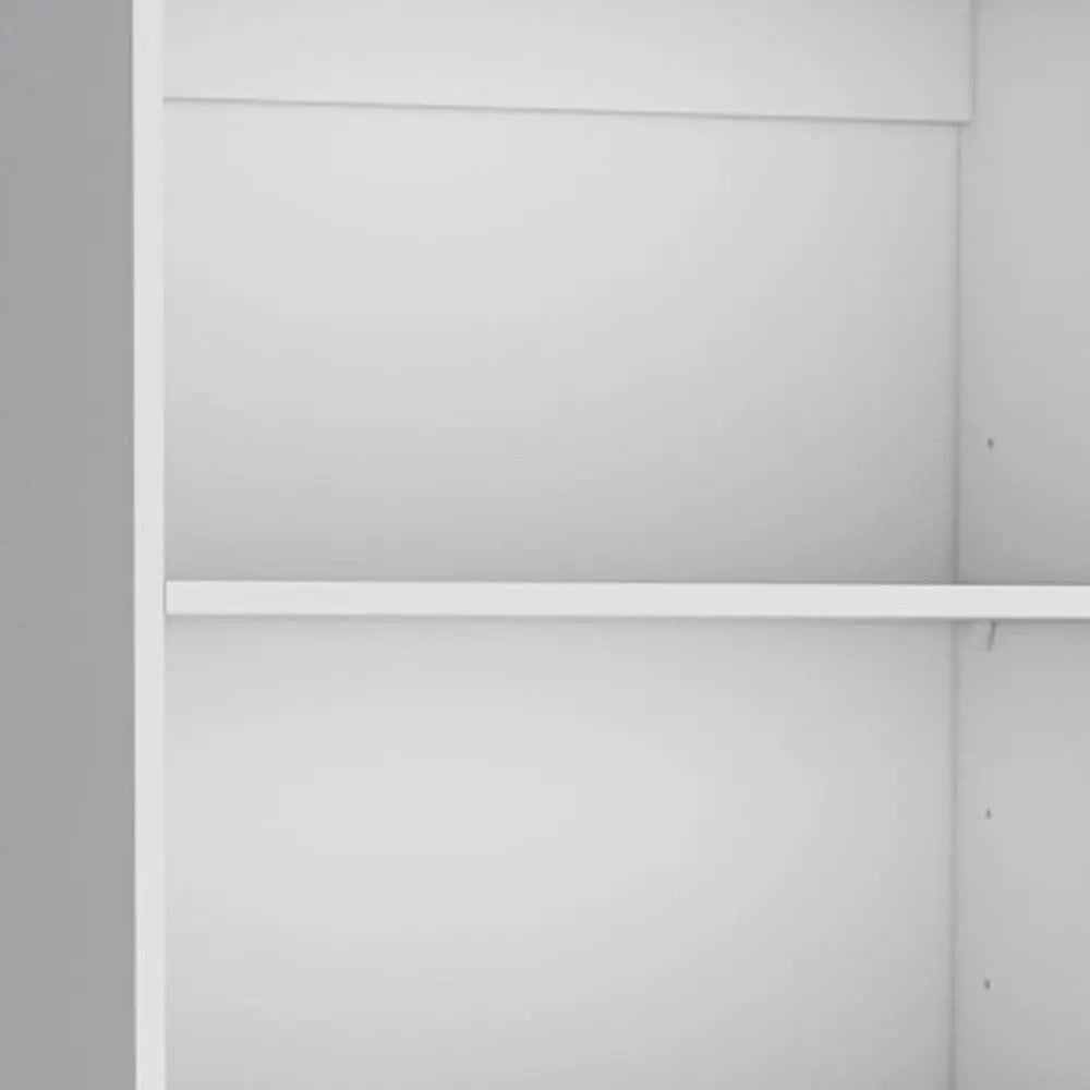 Set of Three White Wood Five Tier Modular Bookcase with Four Doors Homeroots Office