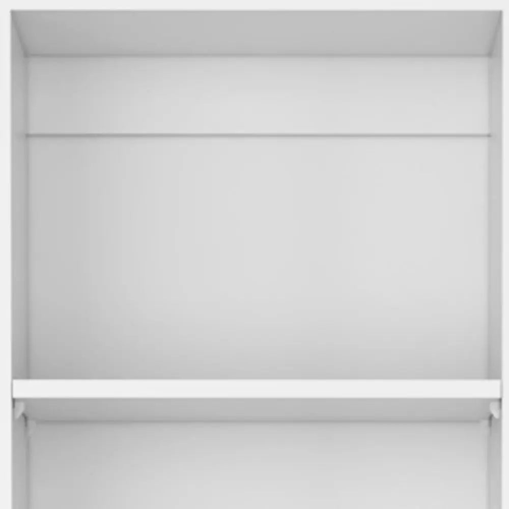 Set of Three White Wood Five Tier Modular Bookcase with Two Doors Homeroots Office