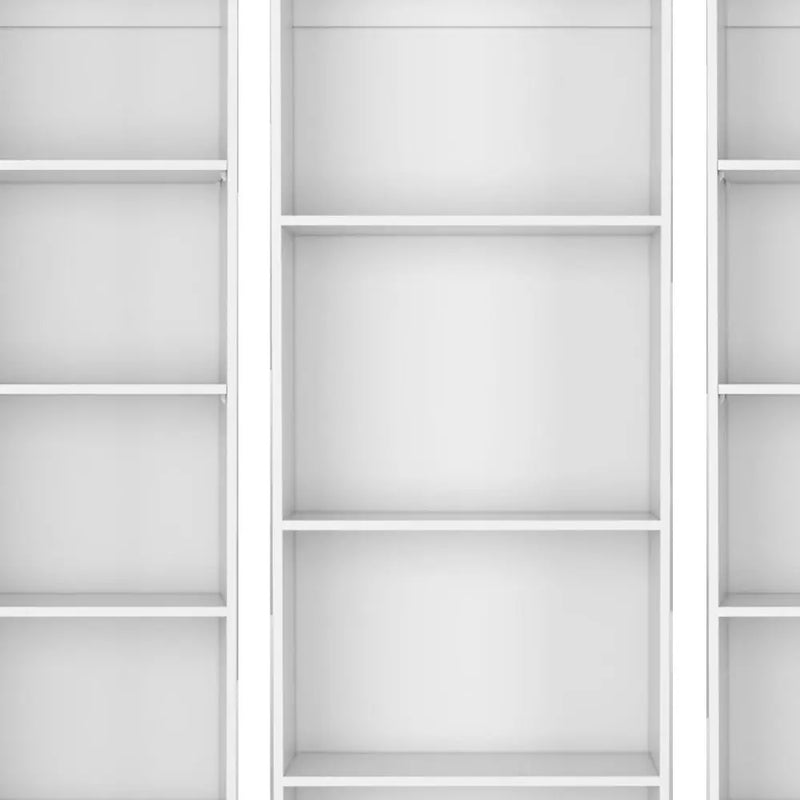 Set of Three White Wood Fourteen Tier Modular Bookcase Homeroots Office