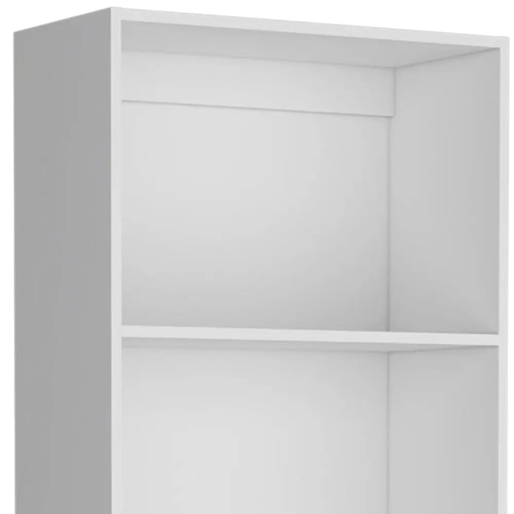 Set of Three White Wood Fourteen Tier Modular Bookcase Homeroots Office