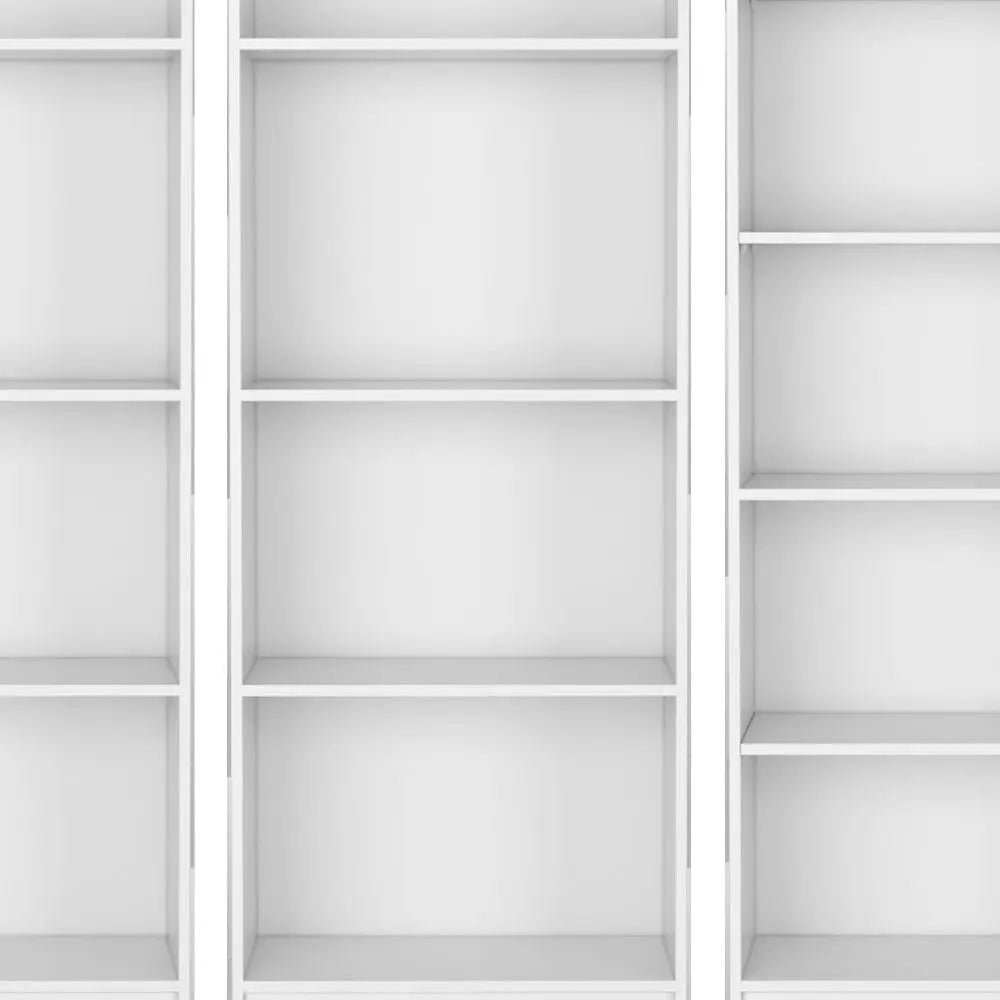 Set of Three White Wood Thirteen Tier Modular Bookcase Homeroots Office