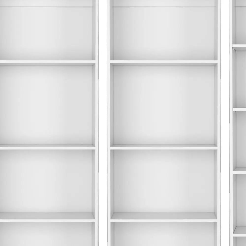 Set of Three White Wood Thirteen Tier Modular Bookcase Homeroots Office