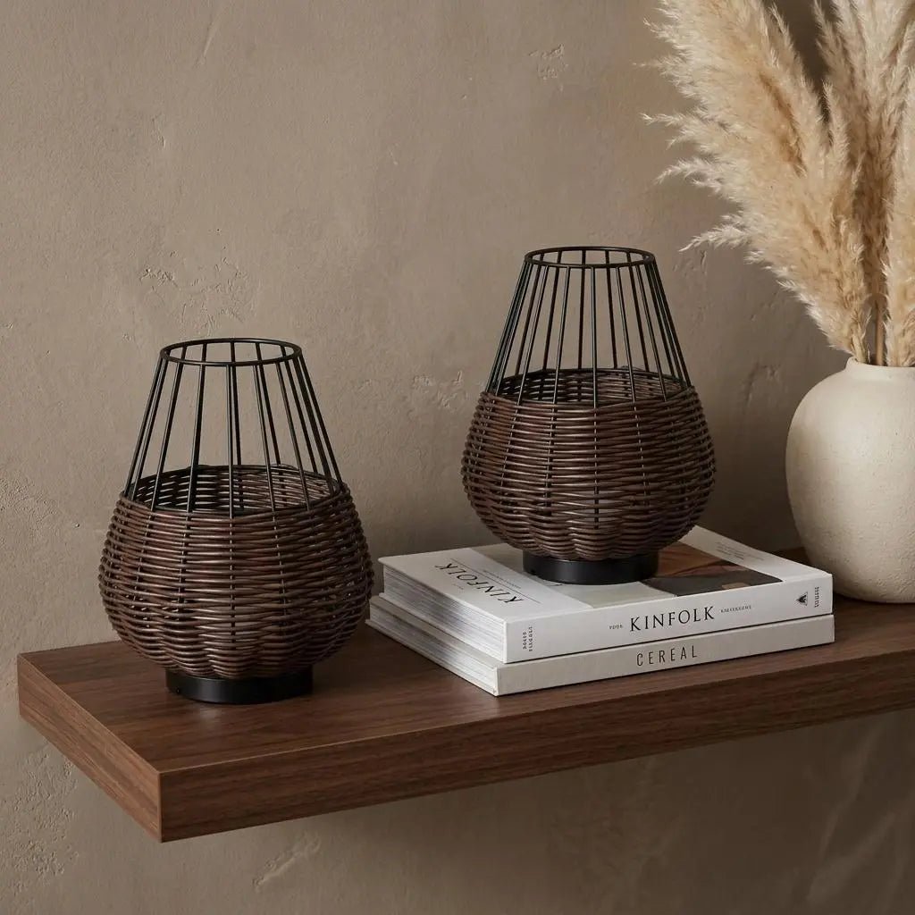 Set of Two 10" Black Round USB Table Lamps LED With Globe Shades Homeroots Lighting