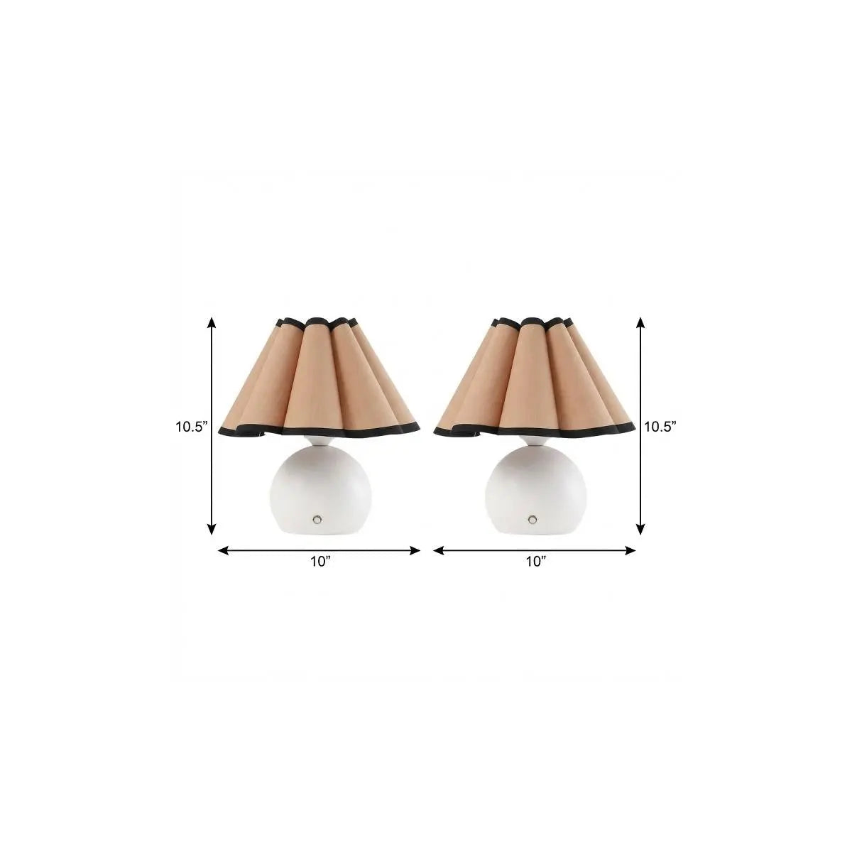 Set of Two 11" Clear Novelty Table Lamps With Empire Shades Homeroots Lighting
