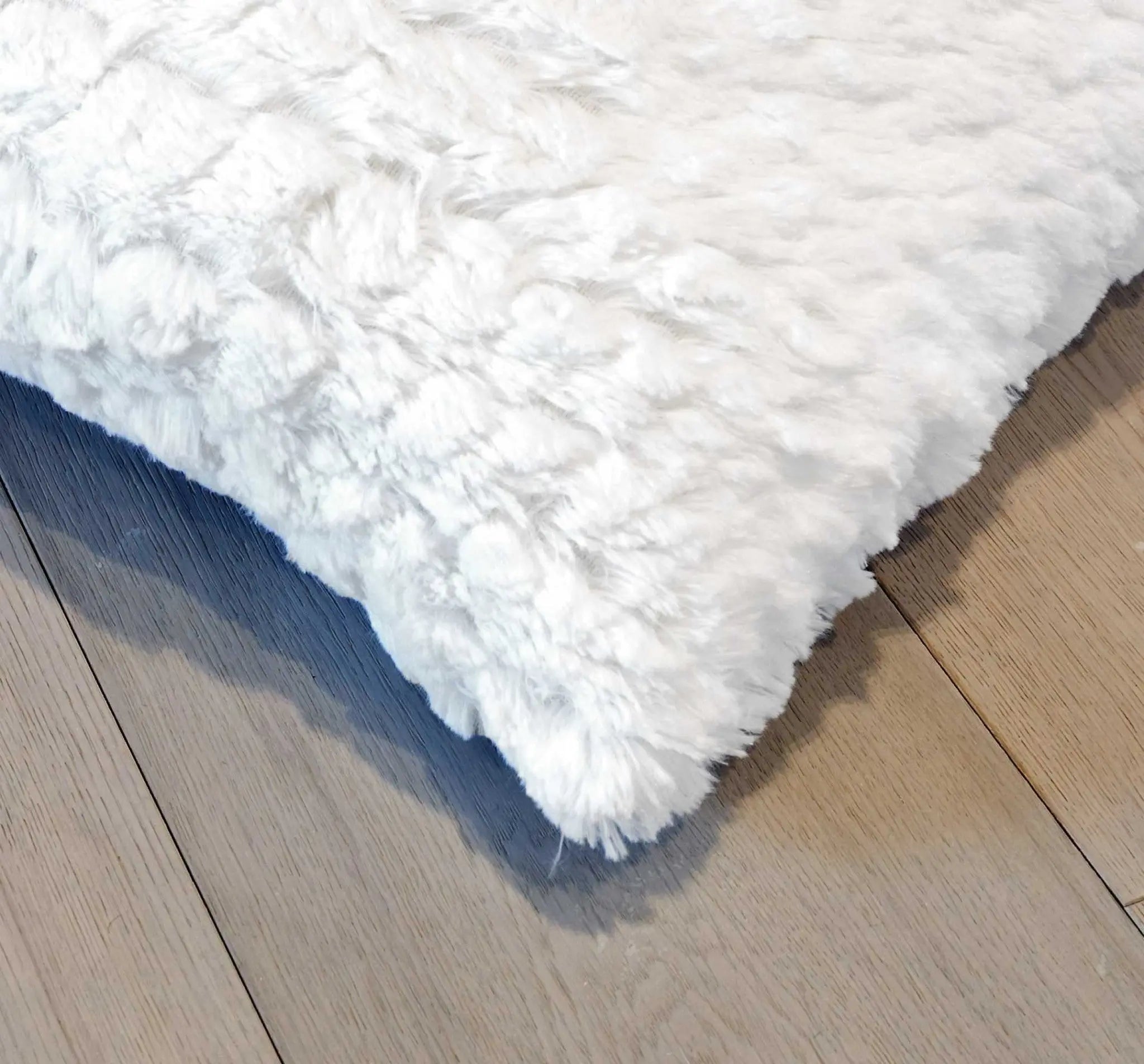 Set of Two 12" X 20" Ivory Faux Fur Throw Pillow Homeroots Home Decor
