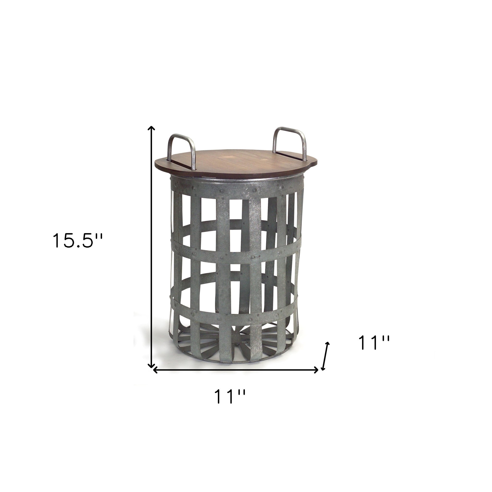 Set of Two 16" Grey And Brown Round End Tables - GreatEagleInc