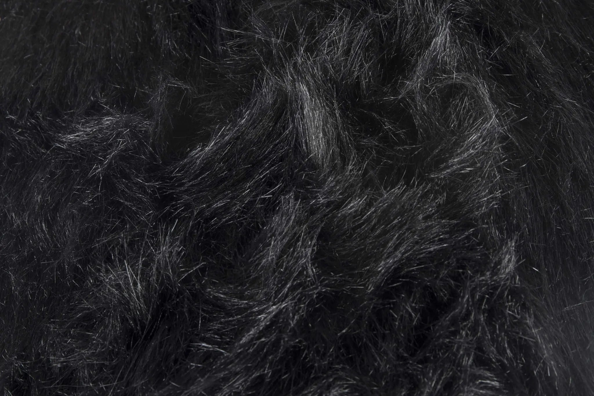 Set of Two 16" X 2" Black Faux Fur Chair Pads Homeroots Kitchen & Dining