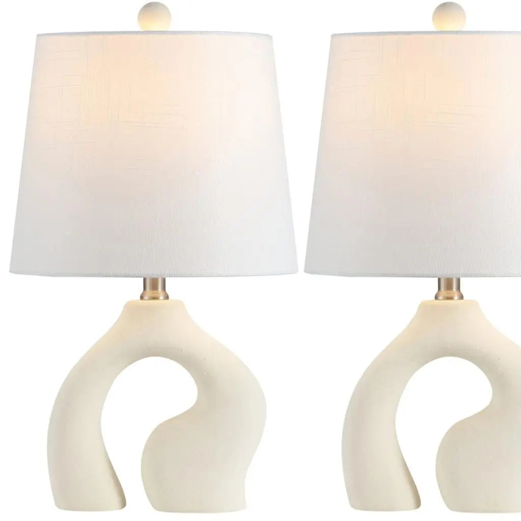 Set of Two 19" Clear Novelty Table Lamps LED With Empire Shades Homeroots Lighting