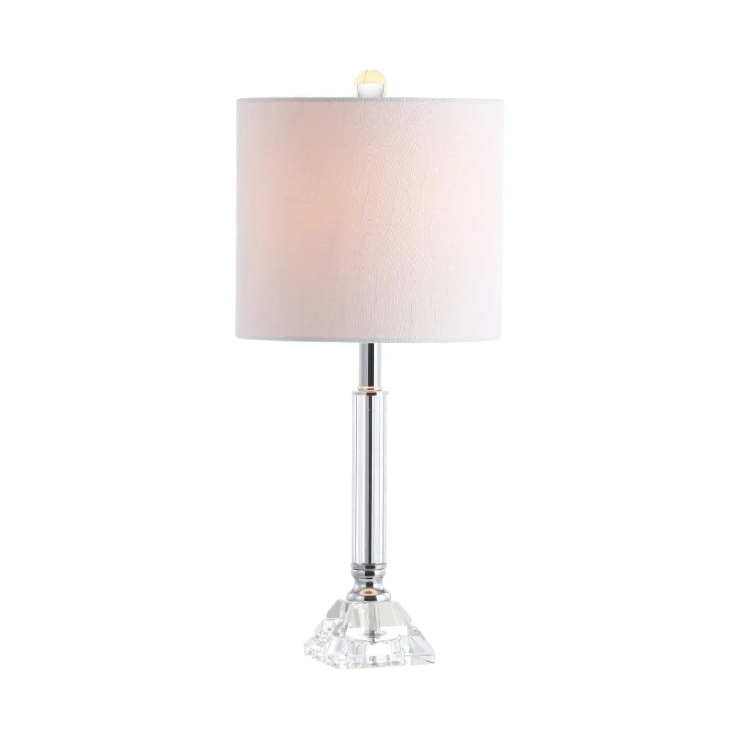 Set of Two 20" Clear Table Lamps With Drum Shades Homeroots Lighting