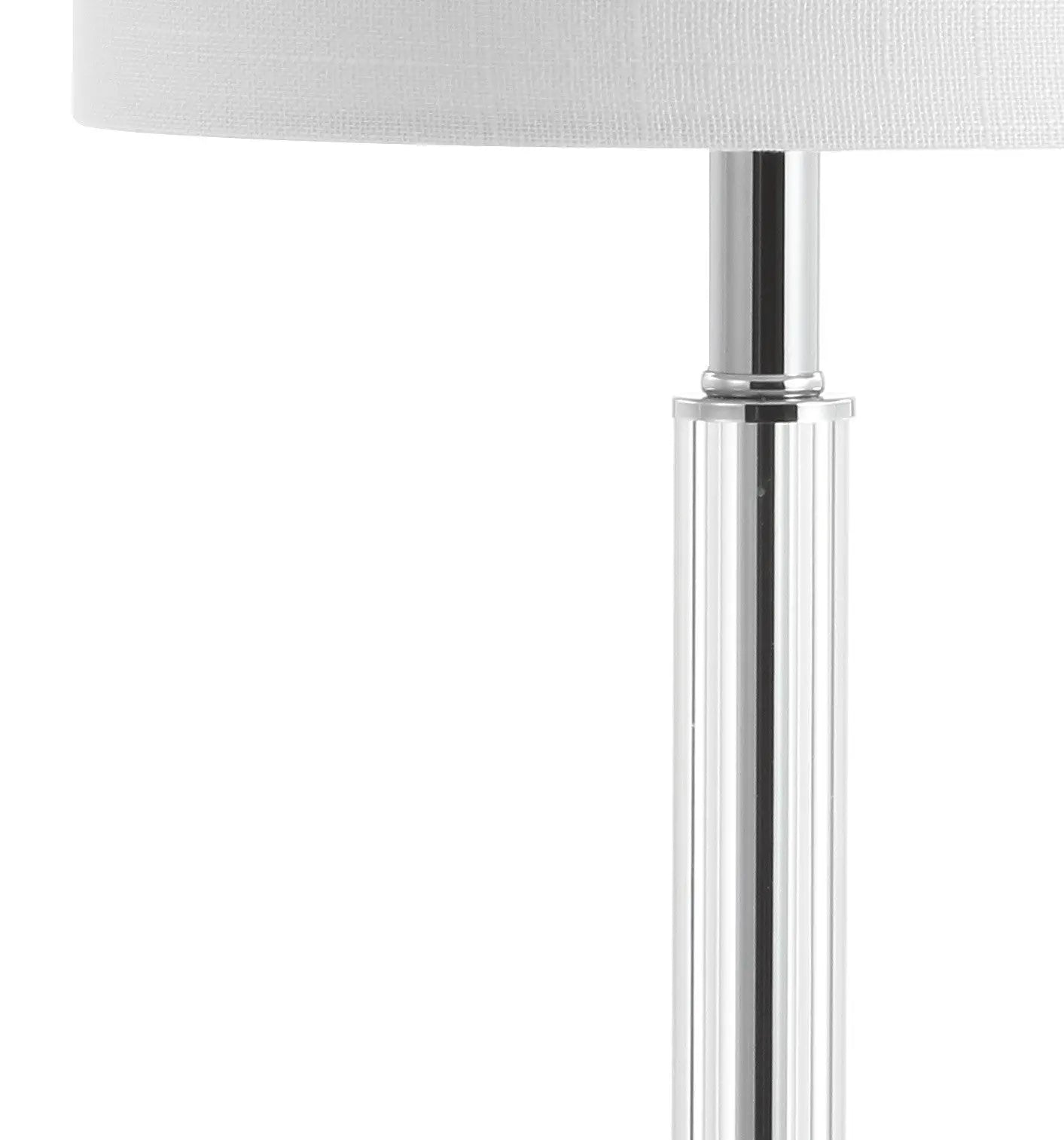 Set of Two 20" Clear Table Lamps With Drum Shades Homeroots Lighting