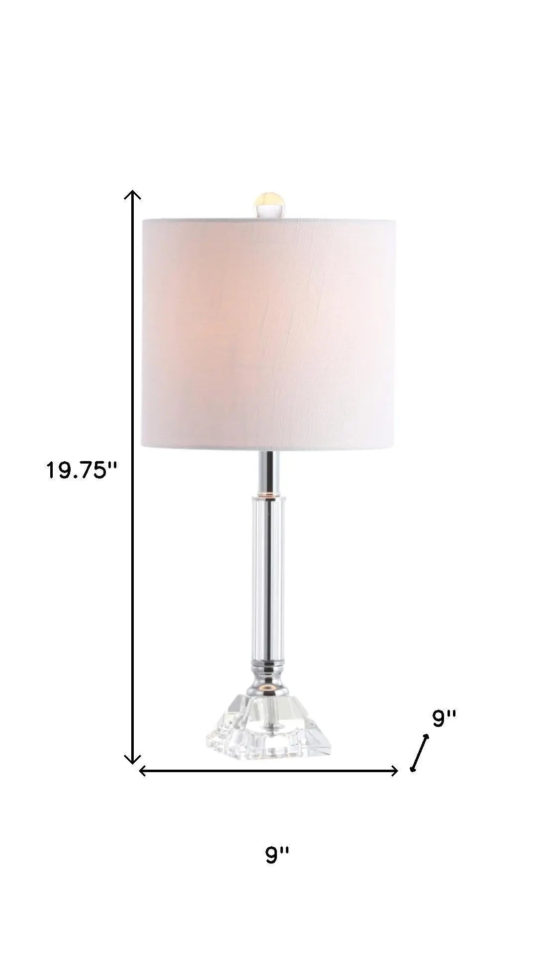 Set of Two 20" Clear Table Lamps With Drum Shades Homeroots Lighting