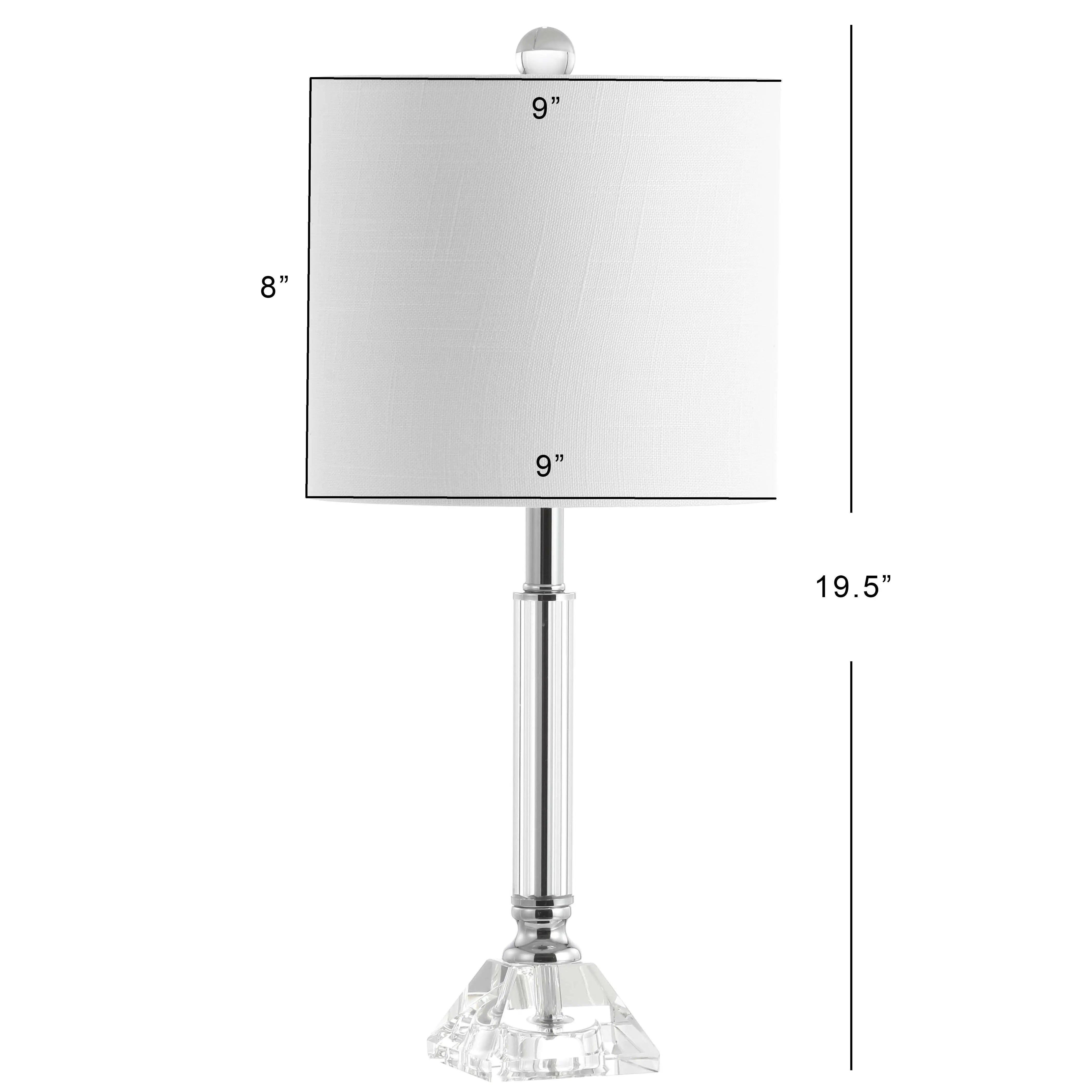 Set of Two 20" Clear Table Lamps With Drum Shades Homeroots Lighting